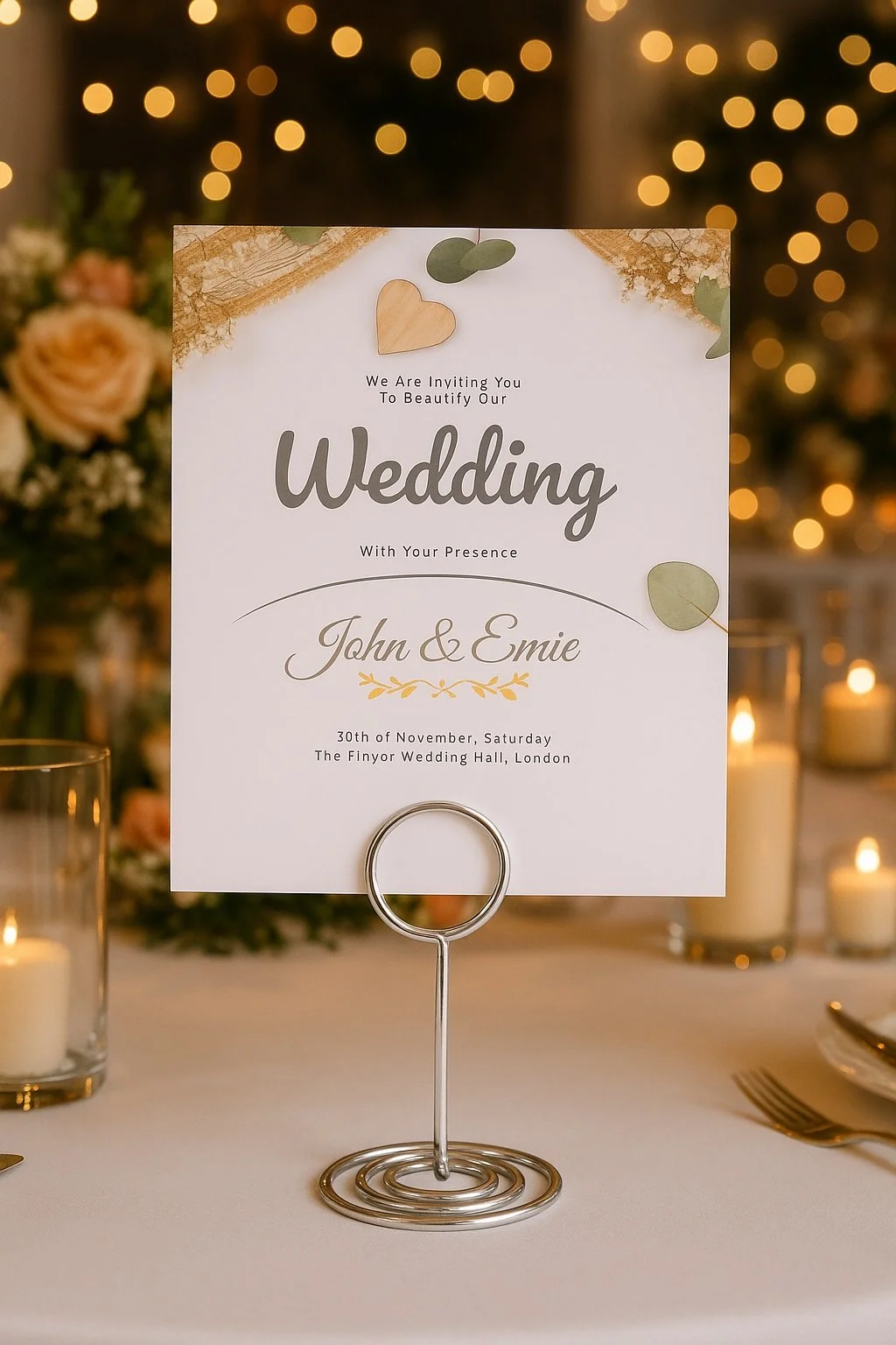 Silver Table Card/Photo Holder