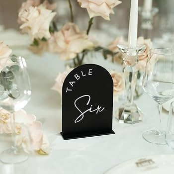 Black Acrylic Arch Table Numbers 1-25