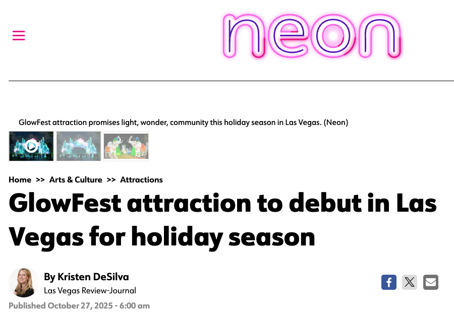 GlowFest attraction to debut in Las Vegas for holiday season
