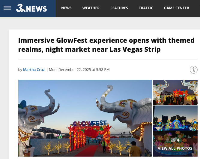 Immersive GlowFest experience opens with themed realms, night market near Las Vegas Strip