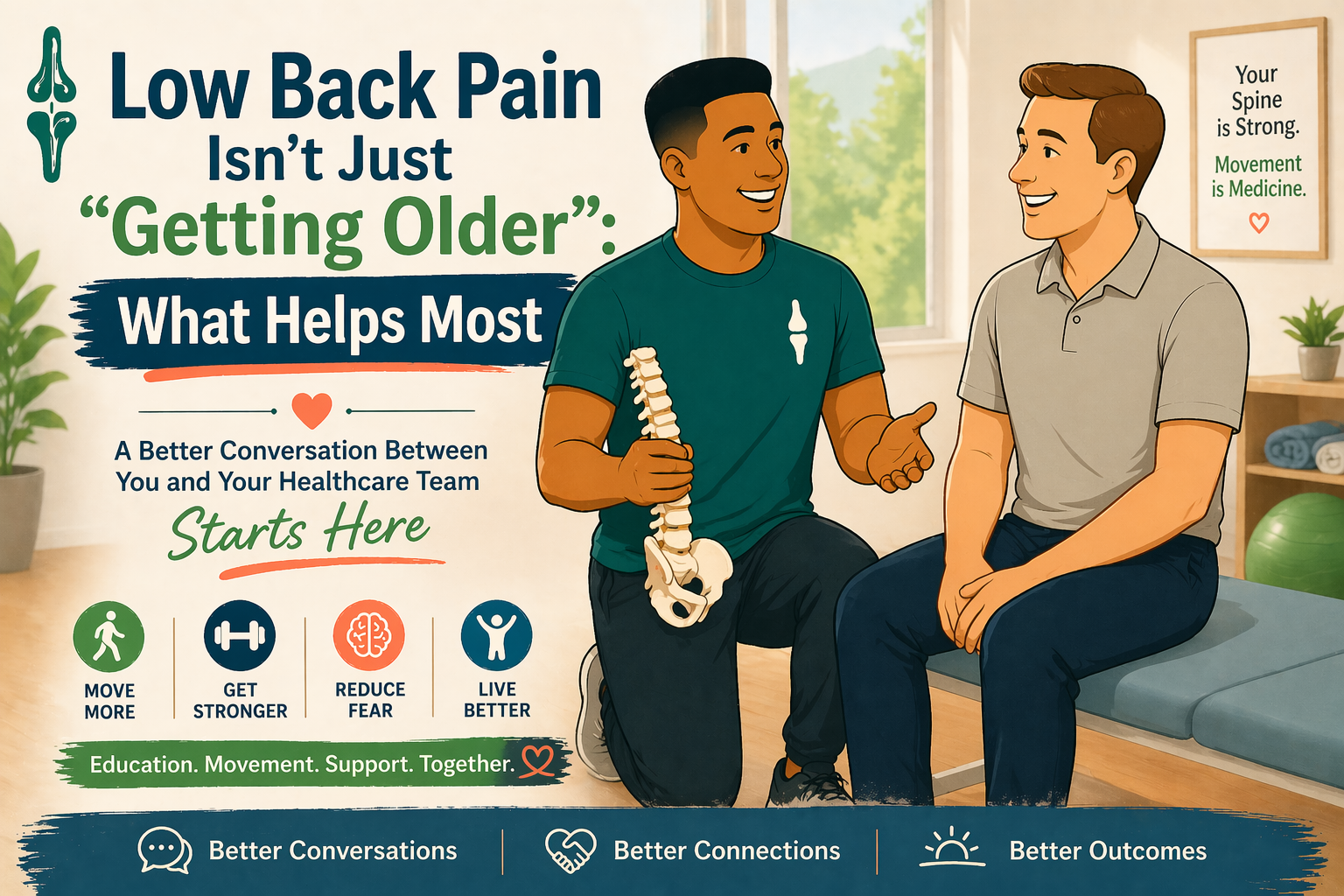 Low Back Pain Isn’t Just “Getting Older”: A Better Conversation Between You and Your Healthcare Team Starts Here