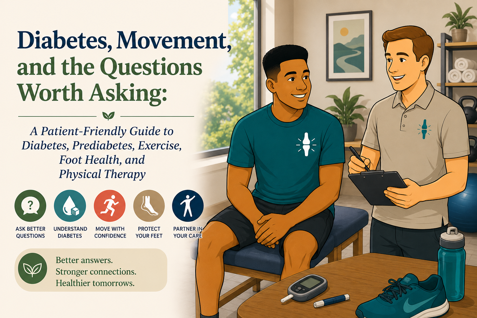 Diabetes, Movement, and the Questions Worth Asking: A Patient-Friendly Guide to Diabetes, Prediabetes, Exercise, Foot Health, and Physical Therapy