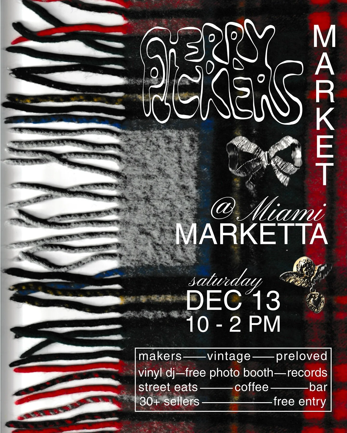 Calling all GC cuties ★ Cherry Pickers
Market is back @miamimarketta on DEC 13!!

From 10AM-2PM, shop the racks of 30+ sellers offering all things curated vintage, closet sales, records, and locally made goods

Plus!!
★ Free photo booth @breadnbutter