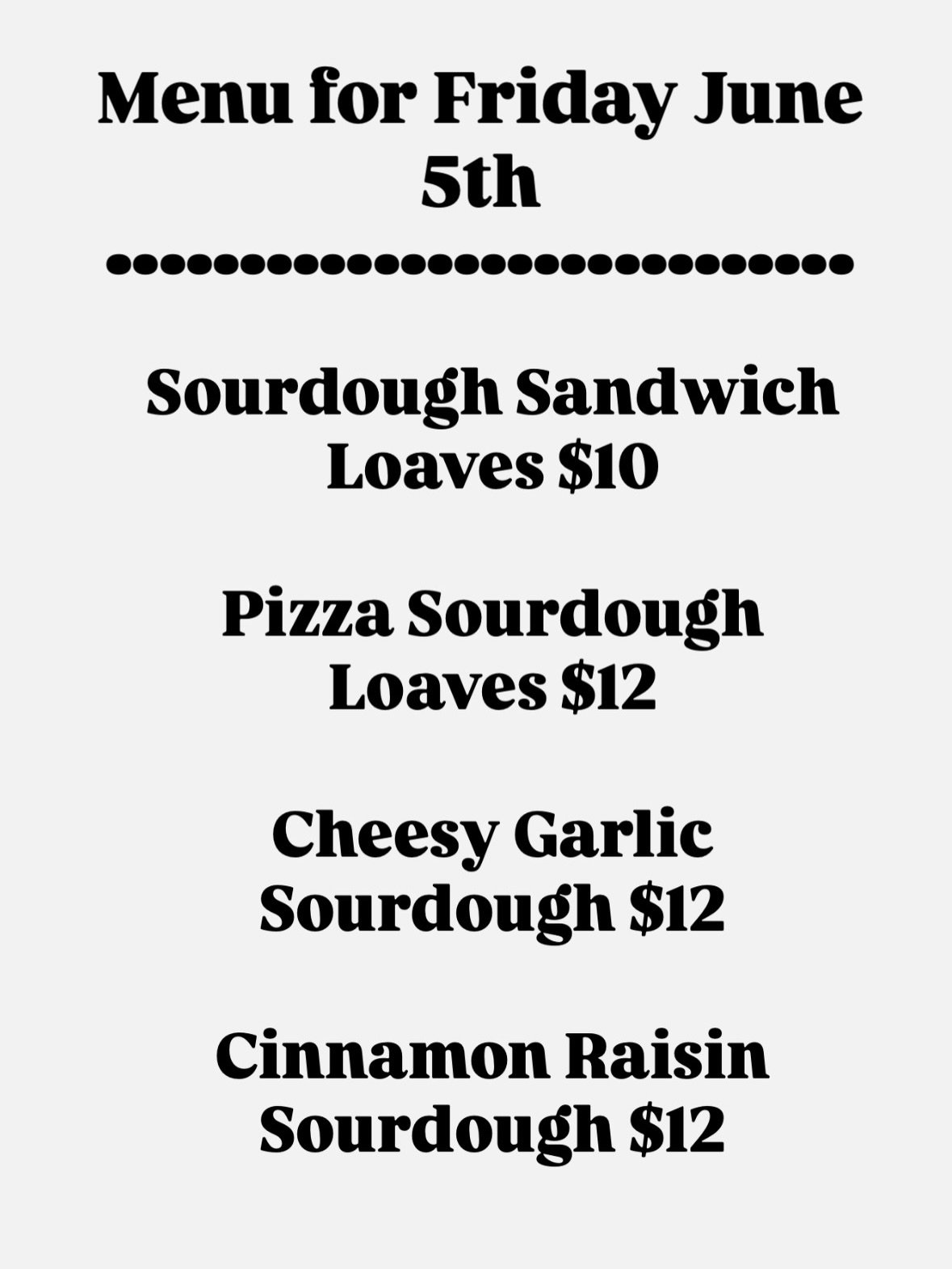The menu is at work in progress. I&rsquo;m still trying to figure out some things, but I will keep you updated as the week goes on. For now though here&rsquo;s a start.

Located at 10990 SE. 362nd Ave. Boring, OR 97009.

I am open Fridays only from 7