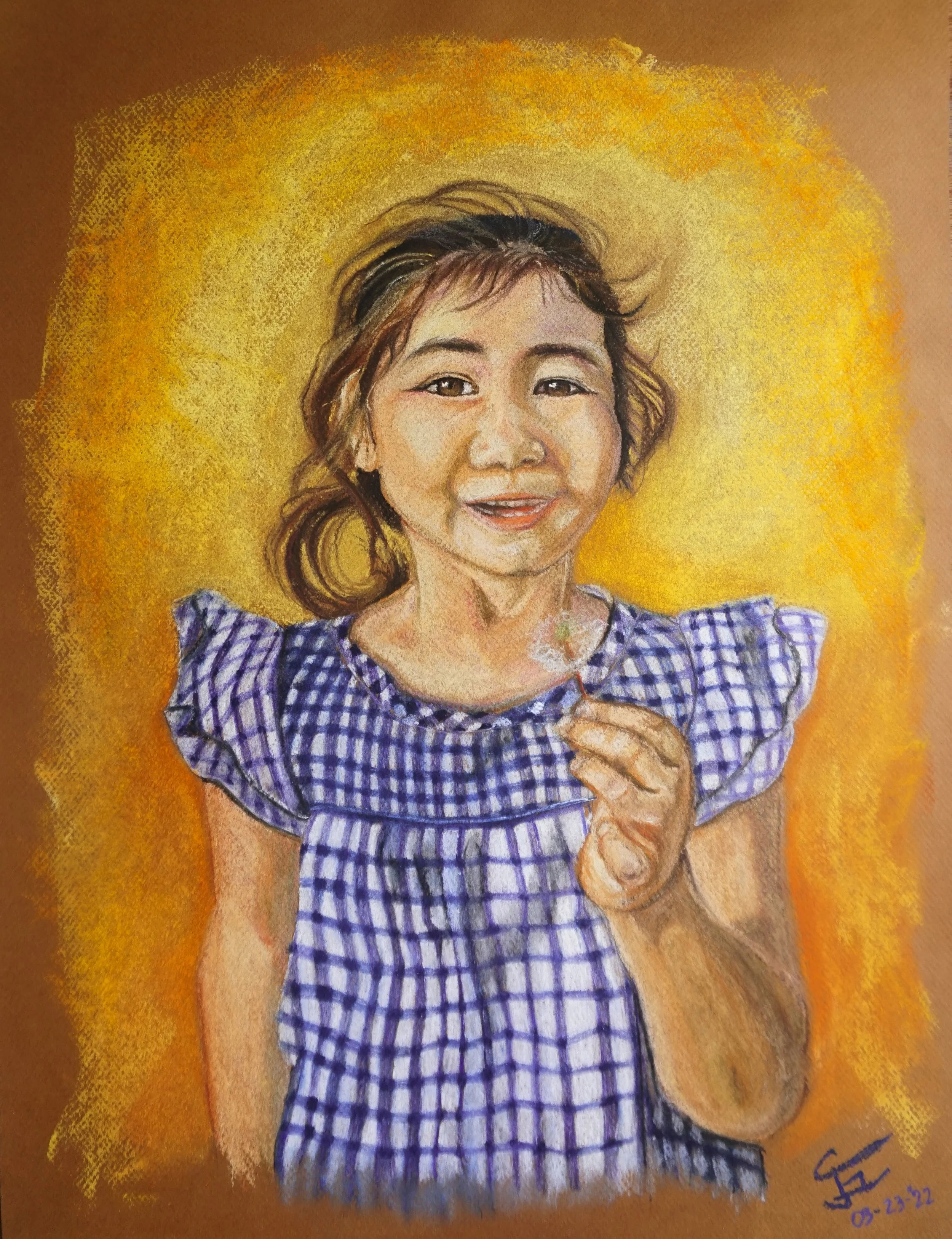 "Evelyn",
Soft Pastels on Pastel Paper,
March 2022,
Techniques Course