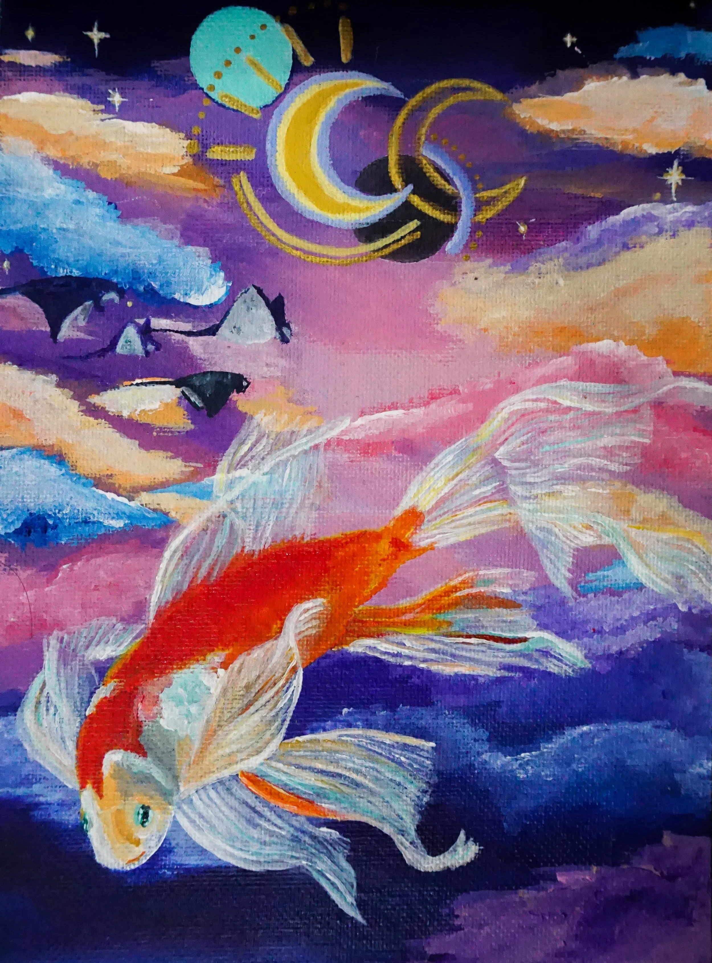 "Other-worldly",
Acrylic on 5x7" Canvas,
June 2021,
Painting Program On-Boarding 