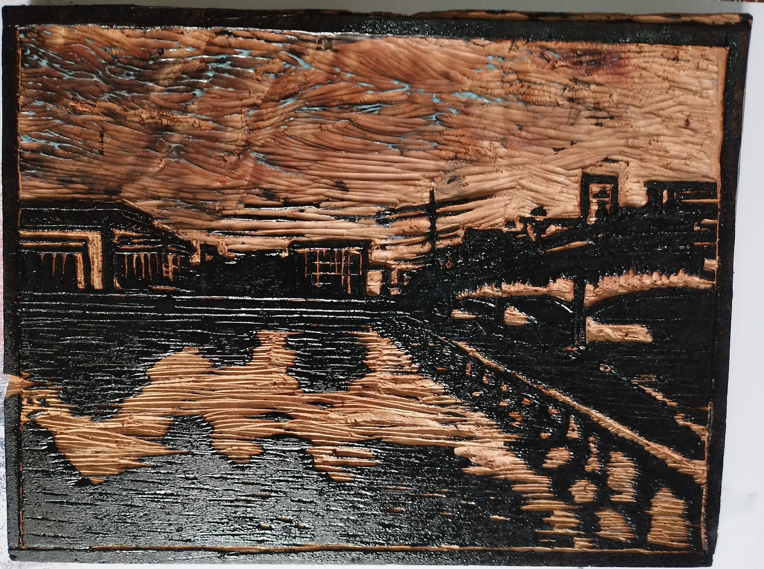 "Dapithapon",
Wood Cut Block for Lino Printing,
March 2023,
Printmaking Course