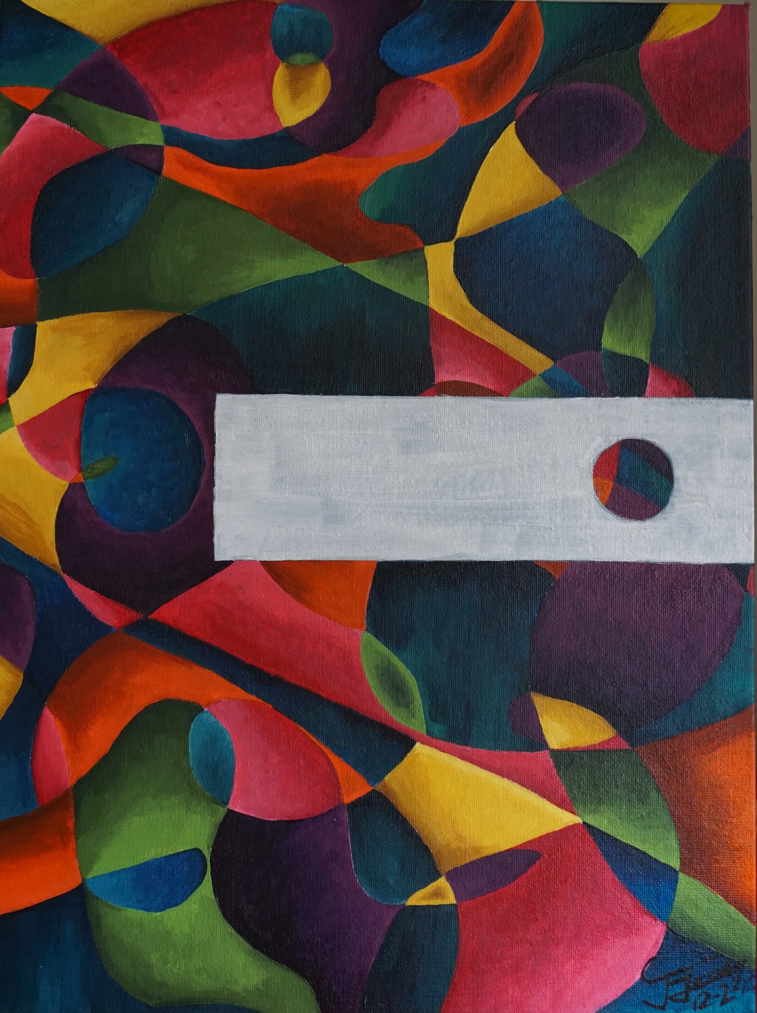 "Sensical",
Acrylic on 18x24" Canvas Panel,
December 2022,
Non-representational Art Course
