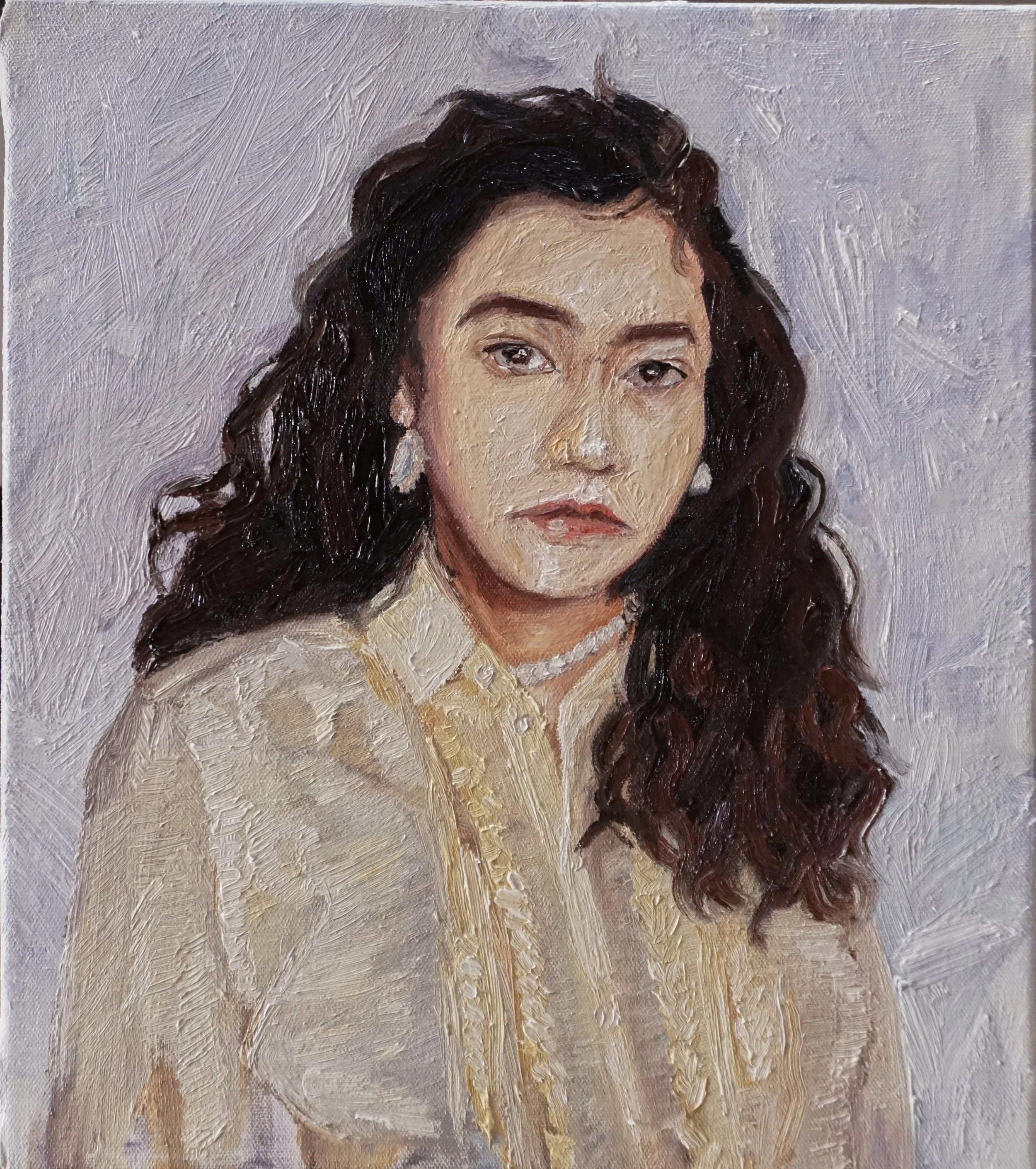 Self Portrait,
Oil on 16x20" Canvas,
October 2022,
Theory & Practice Course