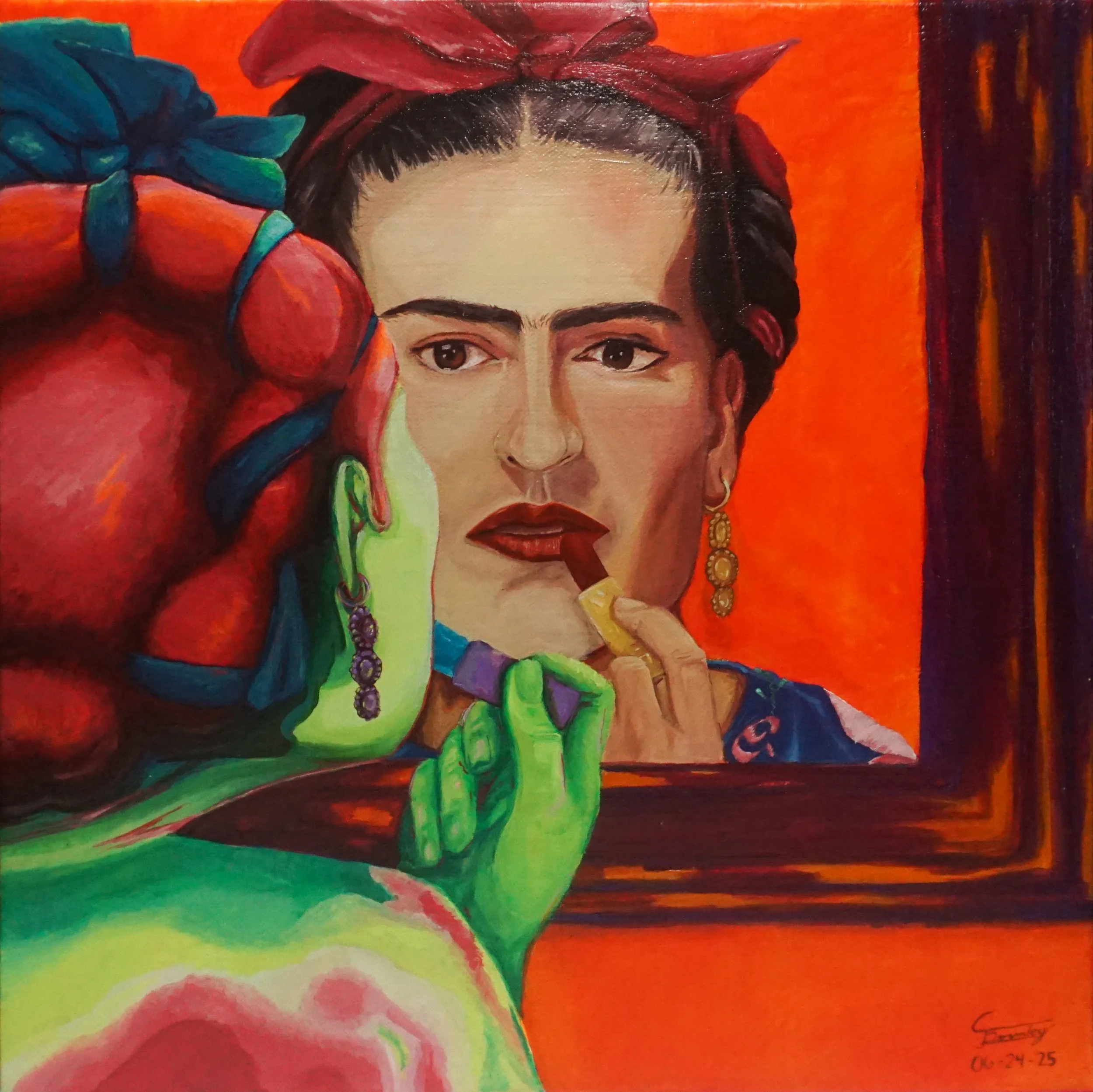 "I Know Myself Best", Acrylic on 14x14" Canvas Frame