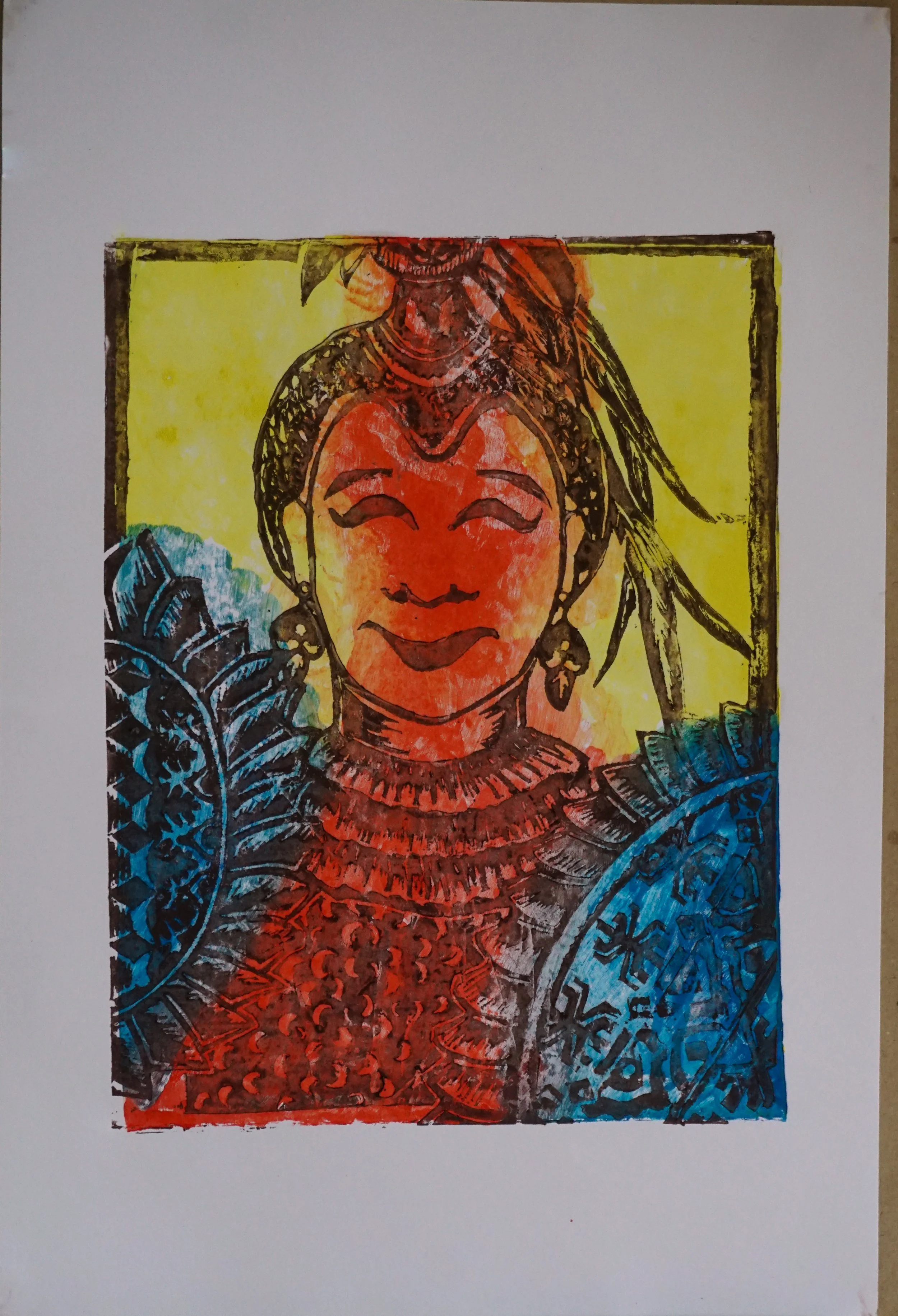 "Siningkil",
Lino Print,
October 2022,
Printmaking Course