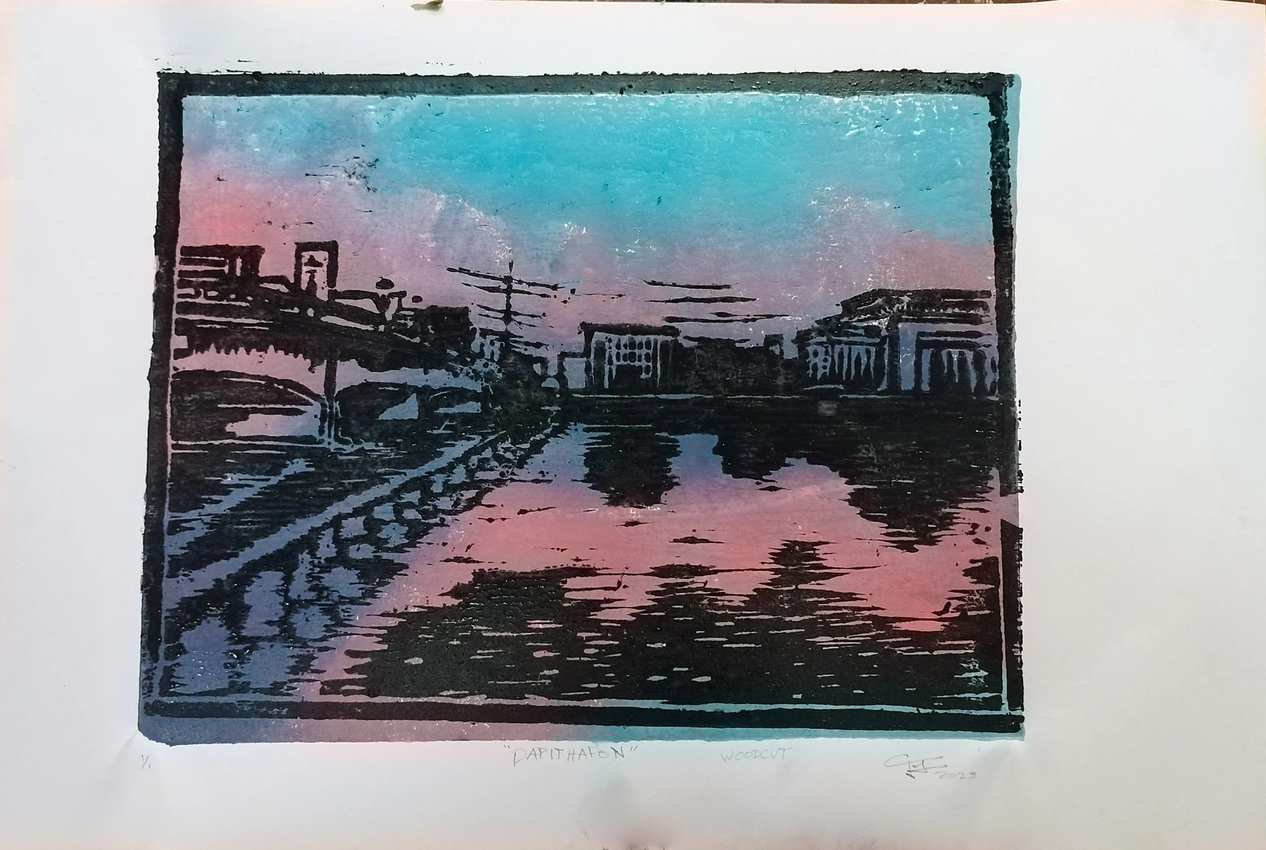 "Dapithapon",
Lino Print,
March 2023,
Printmaking Course