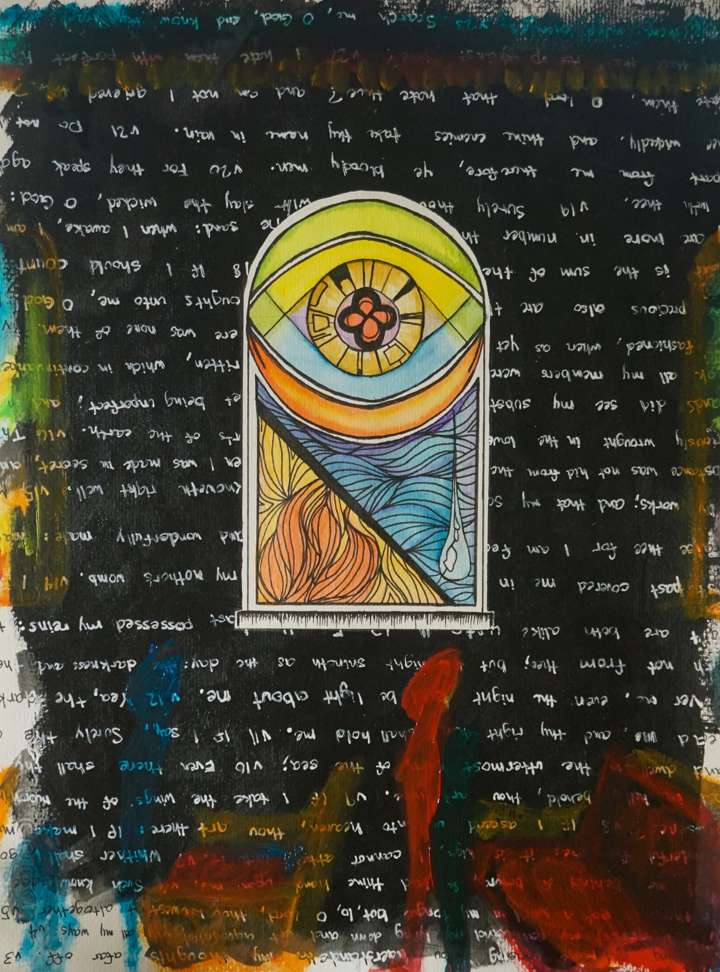 "Psalms of the Soul",
Mixed media on 9x12" Paper,
October 2022,
Sacred Art Course