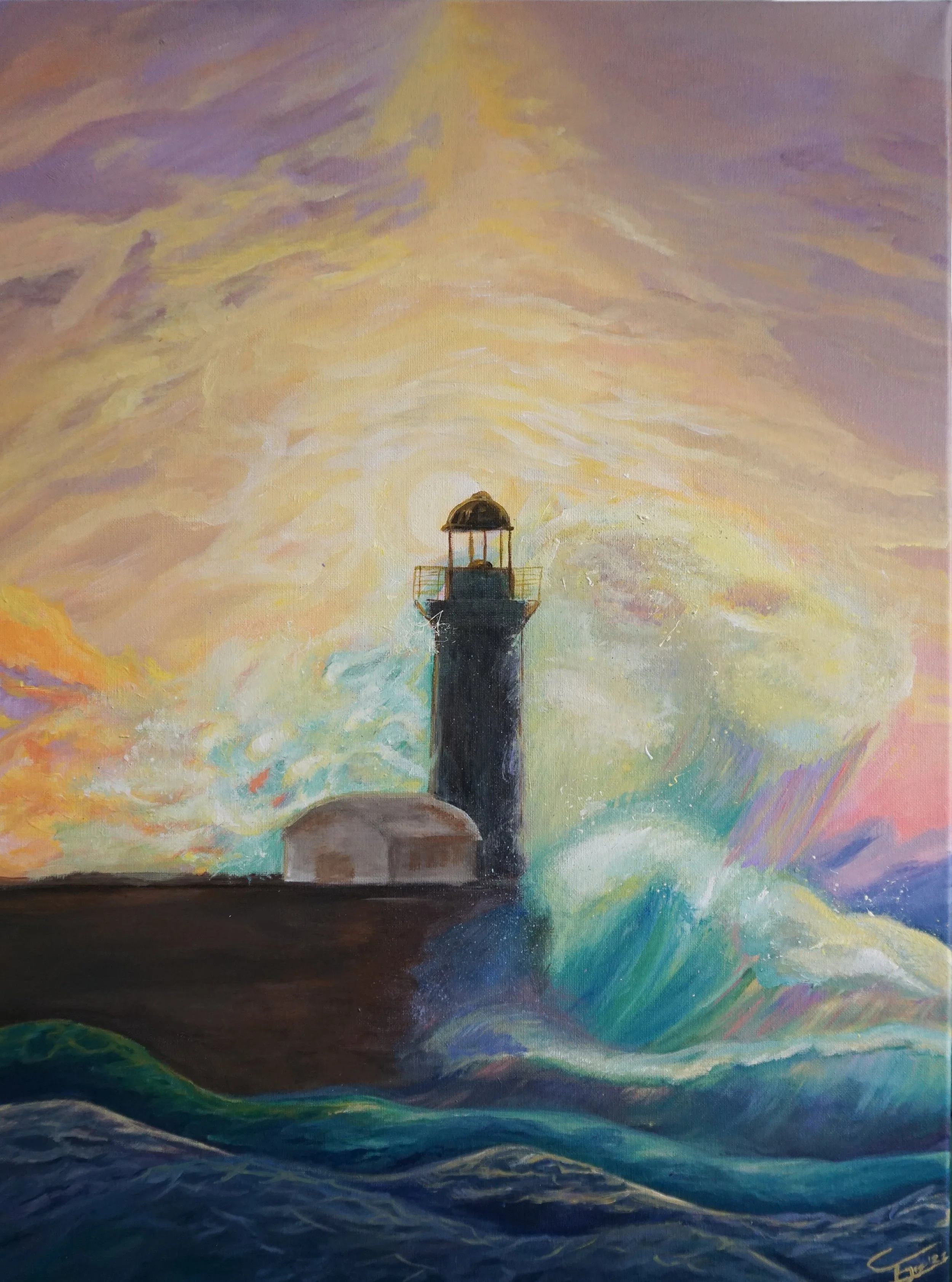 Acrylic on 18x24" Canvas,
May 2022,
Plein Air Course
