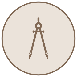 A drawing compass, a drawing tool used in technical drawing and geometry.