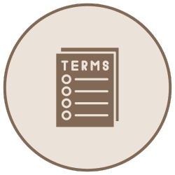 Icon of a document titled 'Terms' with bullet points.