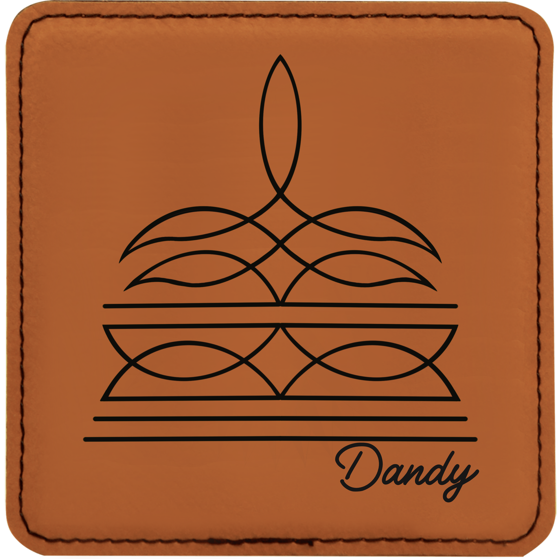 Boot stitch Dandy leatherette coaster