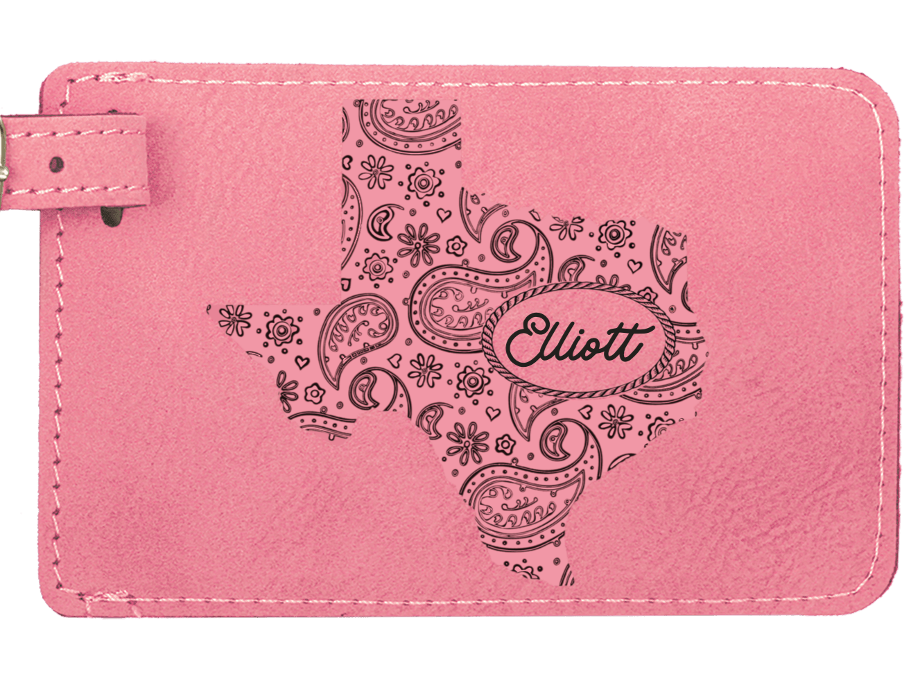 Texas Paisley leatherette customized luggage tag