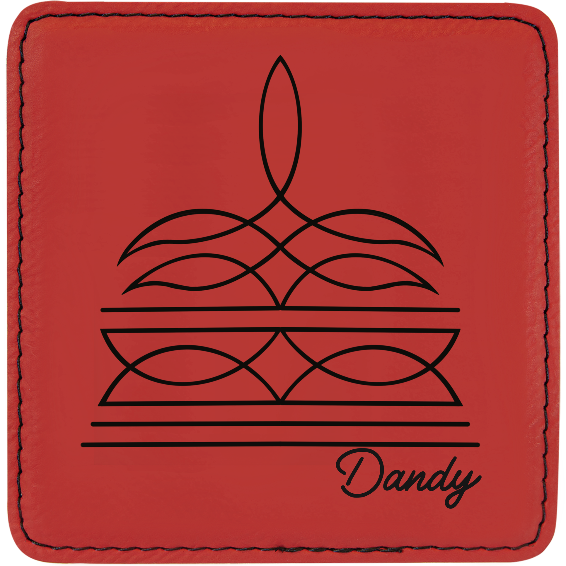 Boot stitch Dandy leatherette coaster