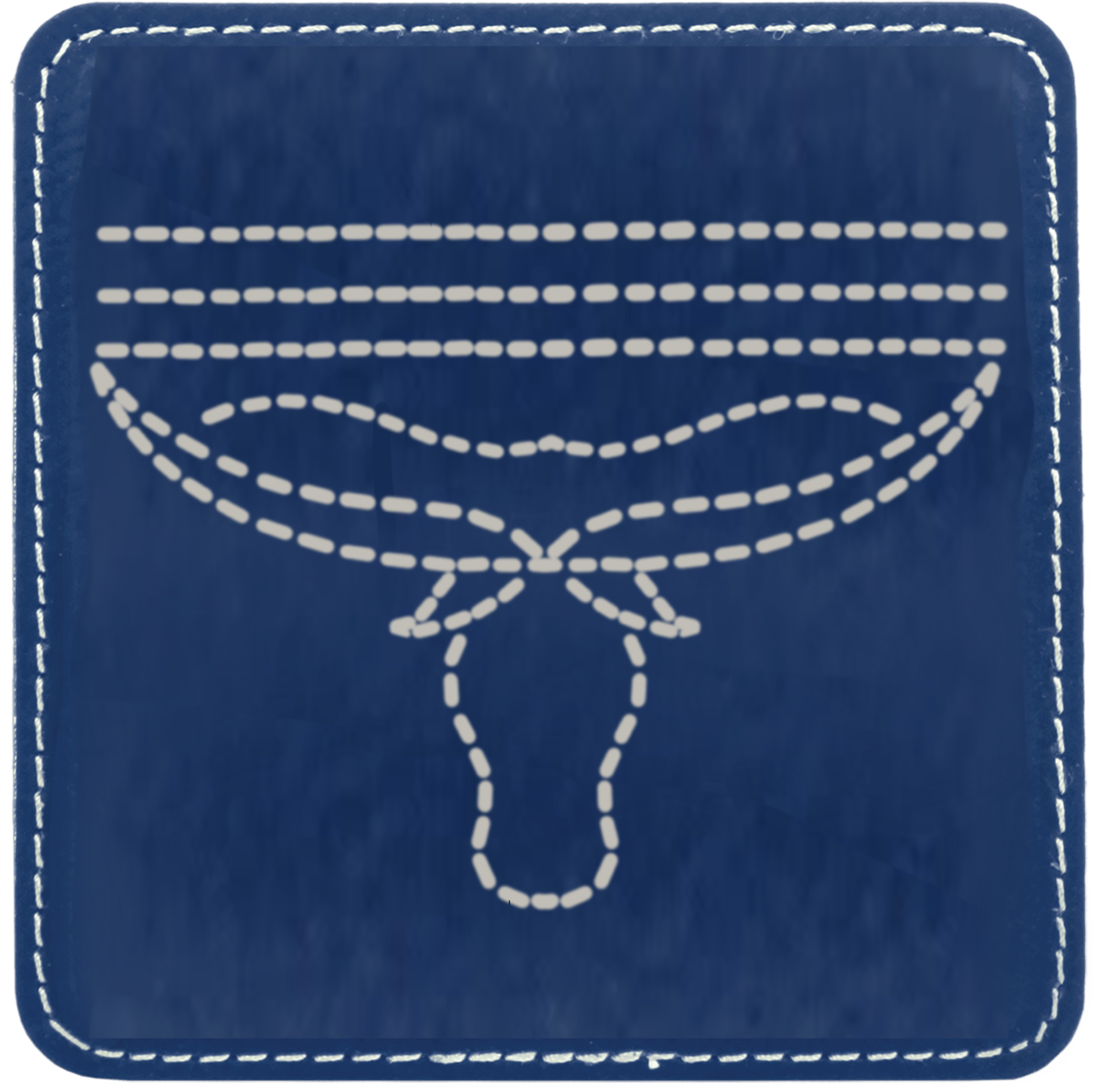 Boot Stitch Longhorn Leatherette Coaster
