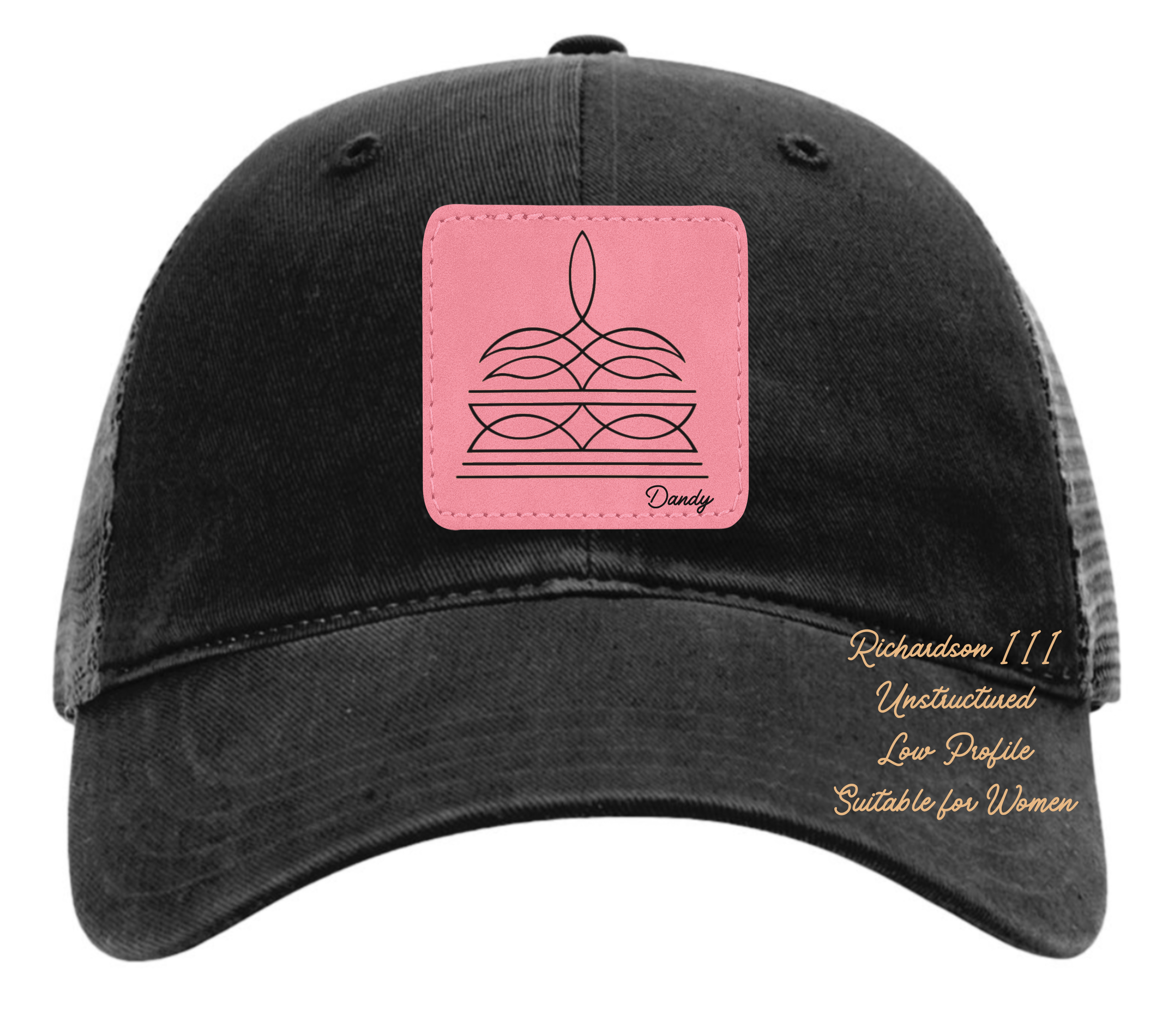 Boot Stitch Black Low Profile Hat (8 Styles, 9 colors)