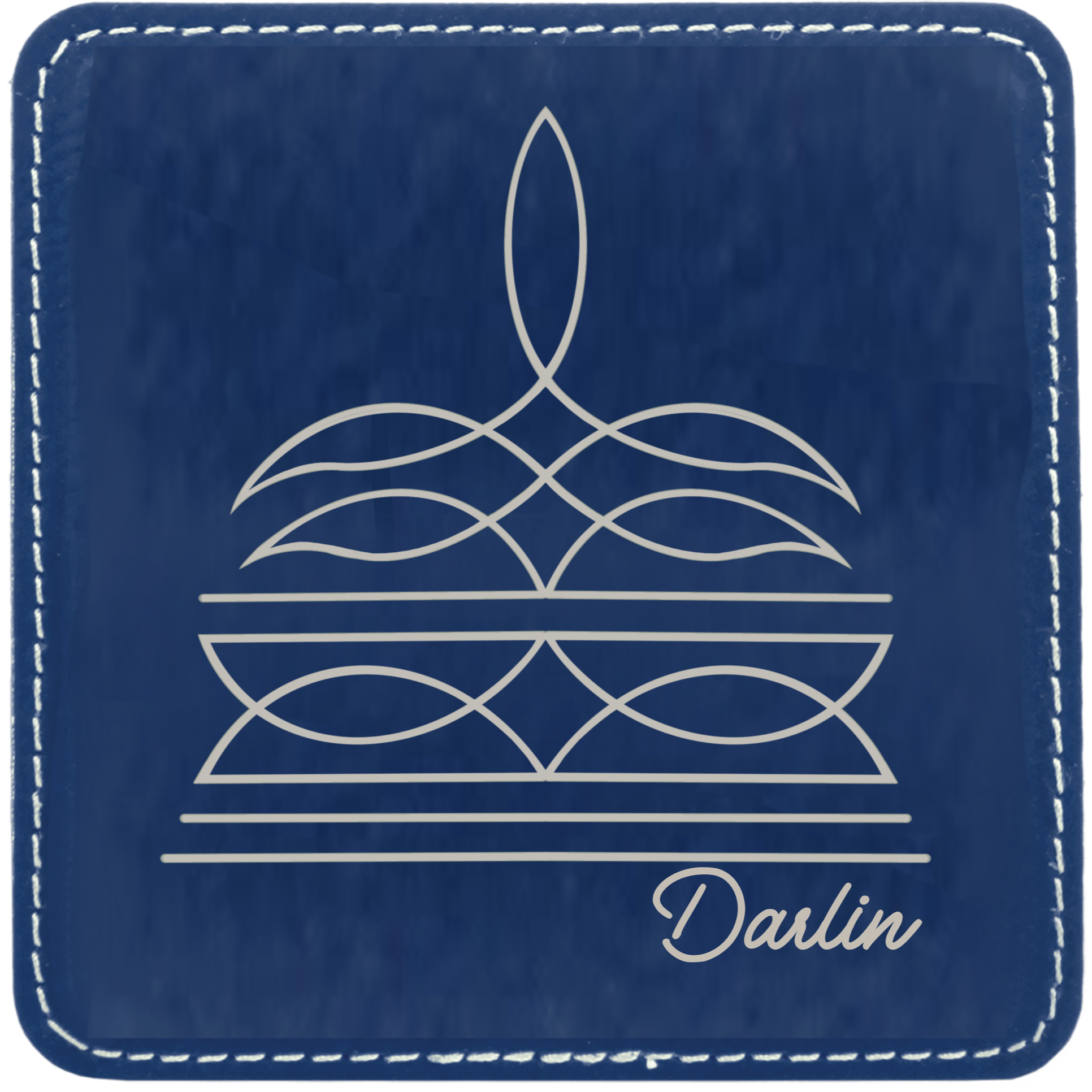 Boot stitch Darlin leatherette coaster