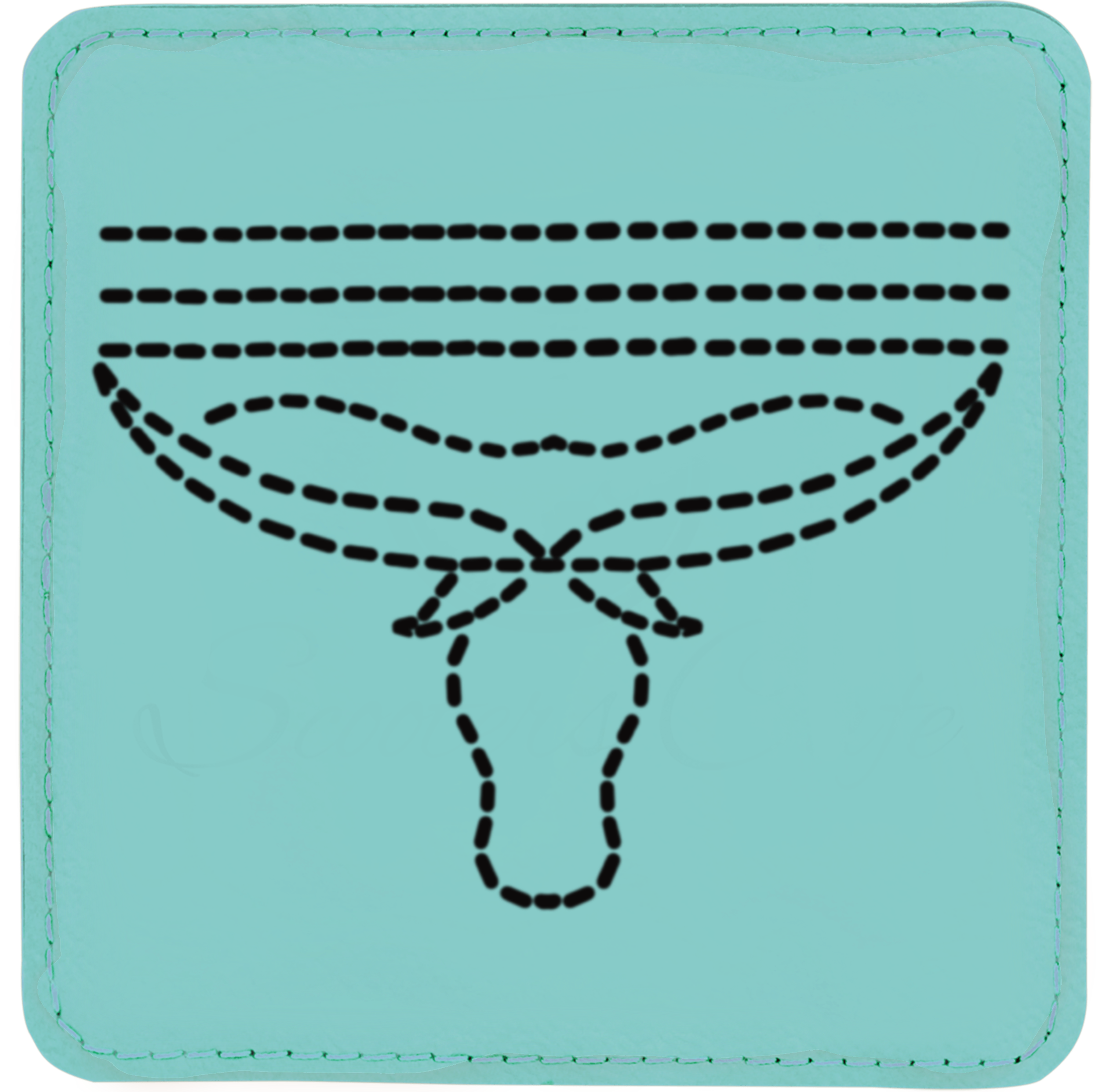 Boot Stitch Longhorn Leatherette Coaster