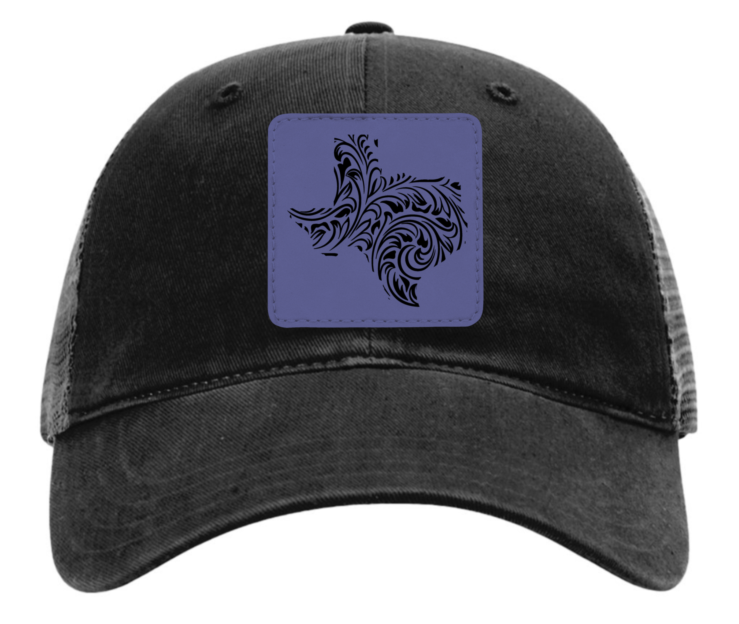 Texas Tooled Leatherette Black Low Profile Hat (3 Styles, 9 colors)