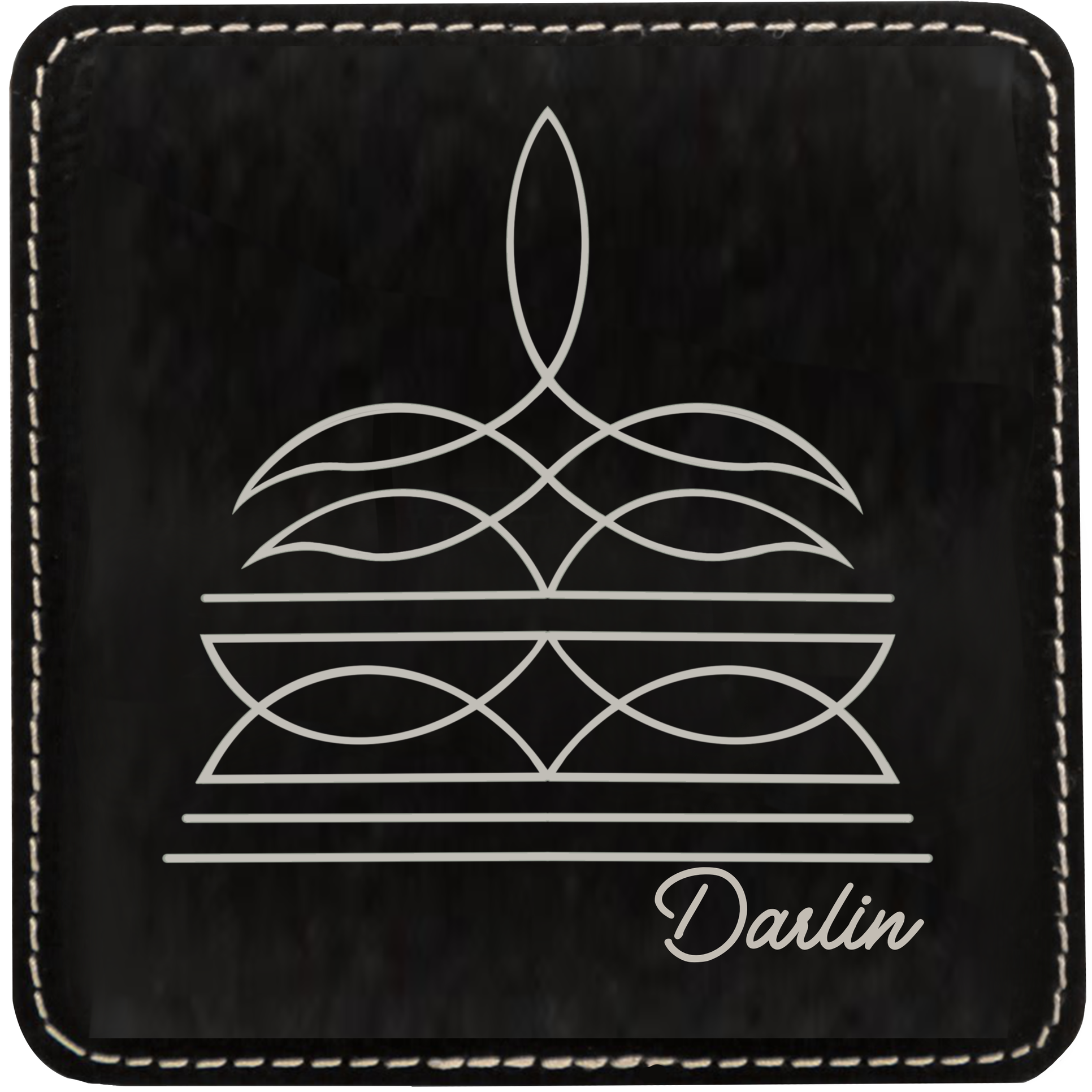 Boot stitch Darlin leatherette coaster