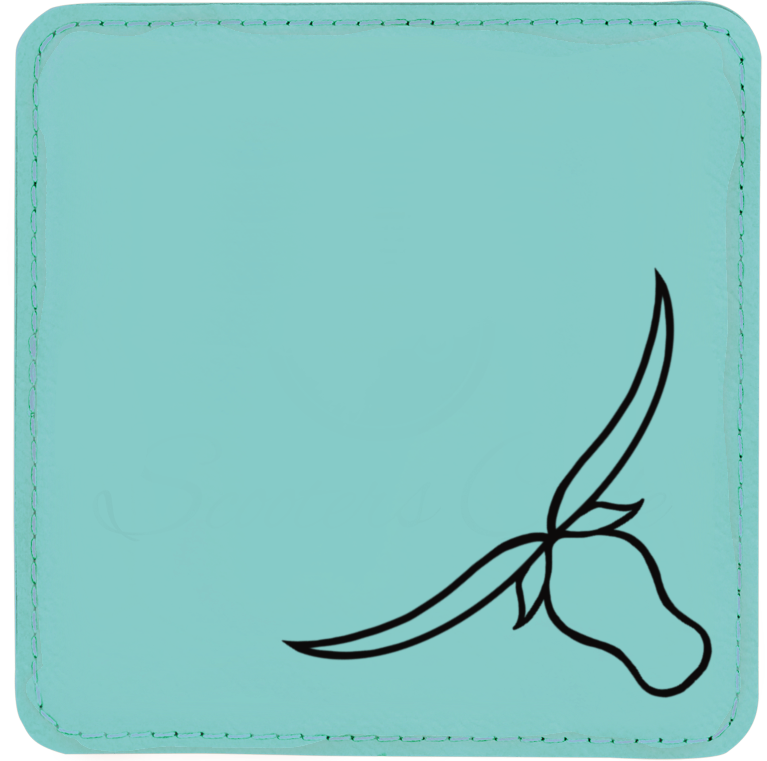 Momma Longhorn Leatherette Coaster Customizable