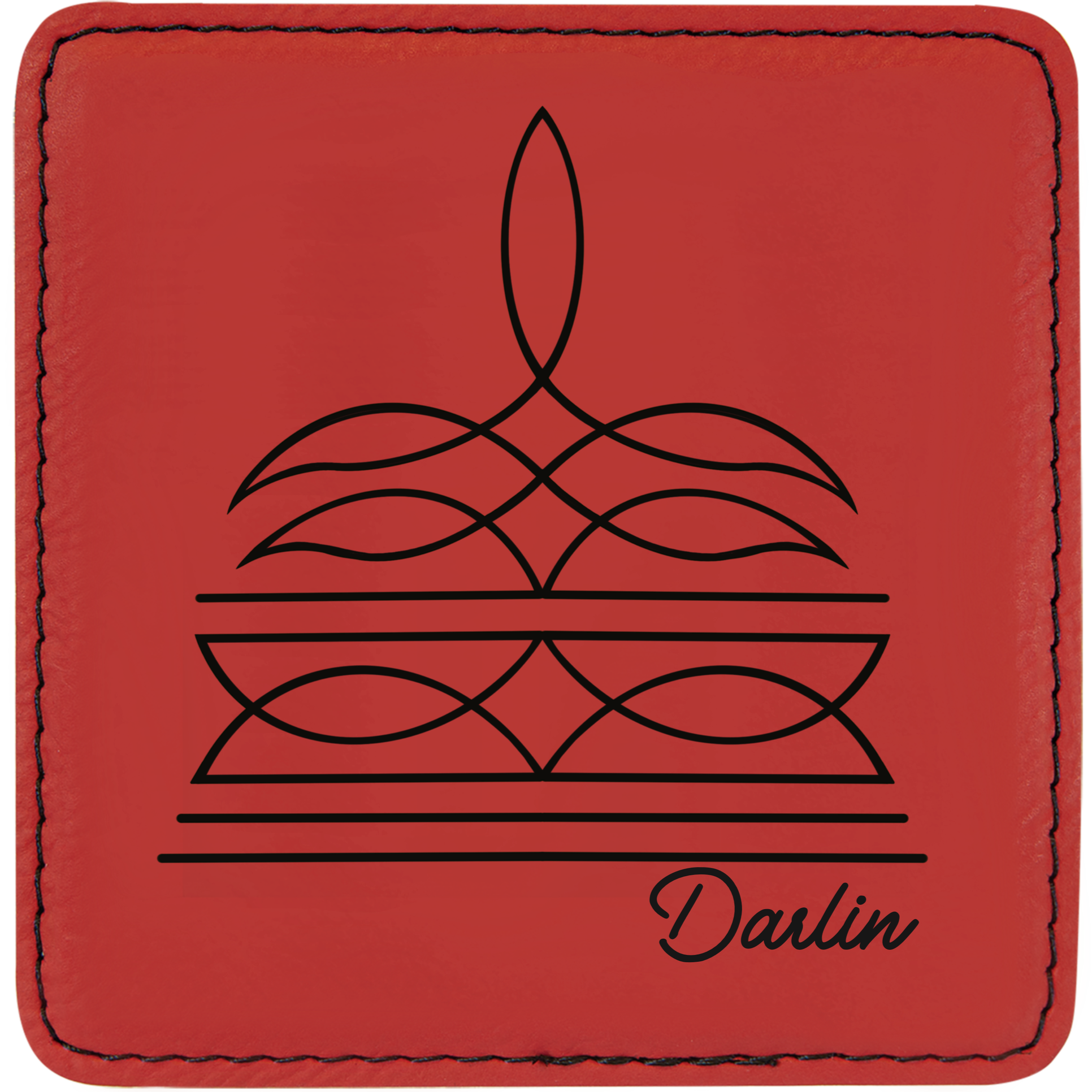 Boot stitch Darlin leatherette coaster