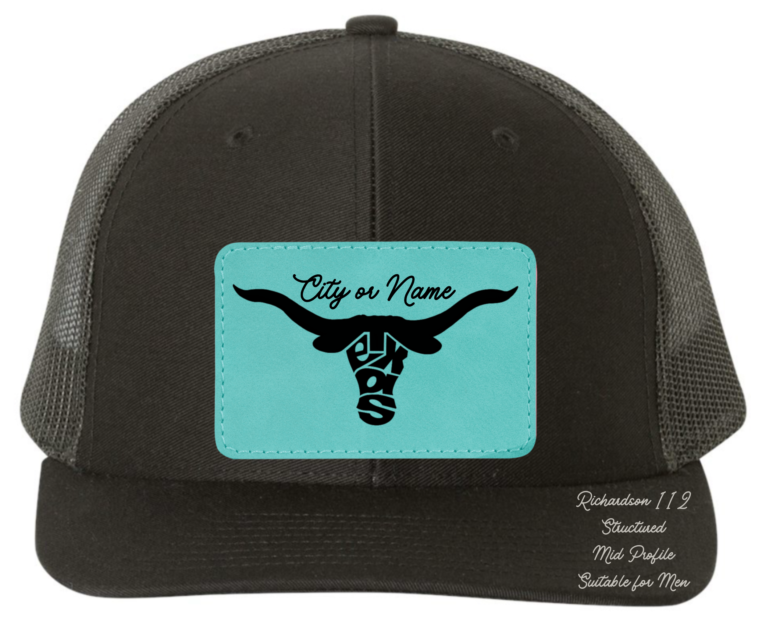 Customizable Longhorn Texas Black Mid Profile Hat (9 Colors)