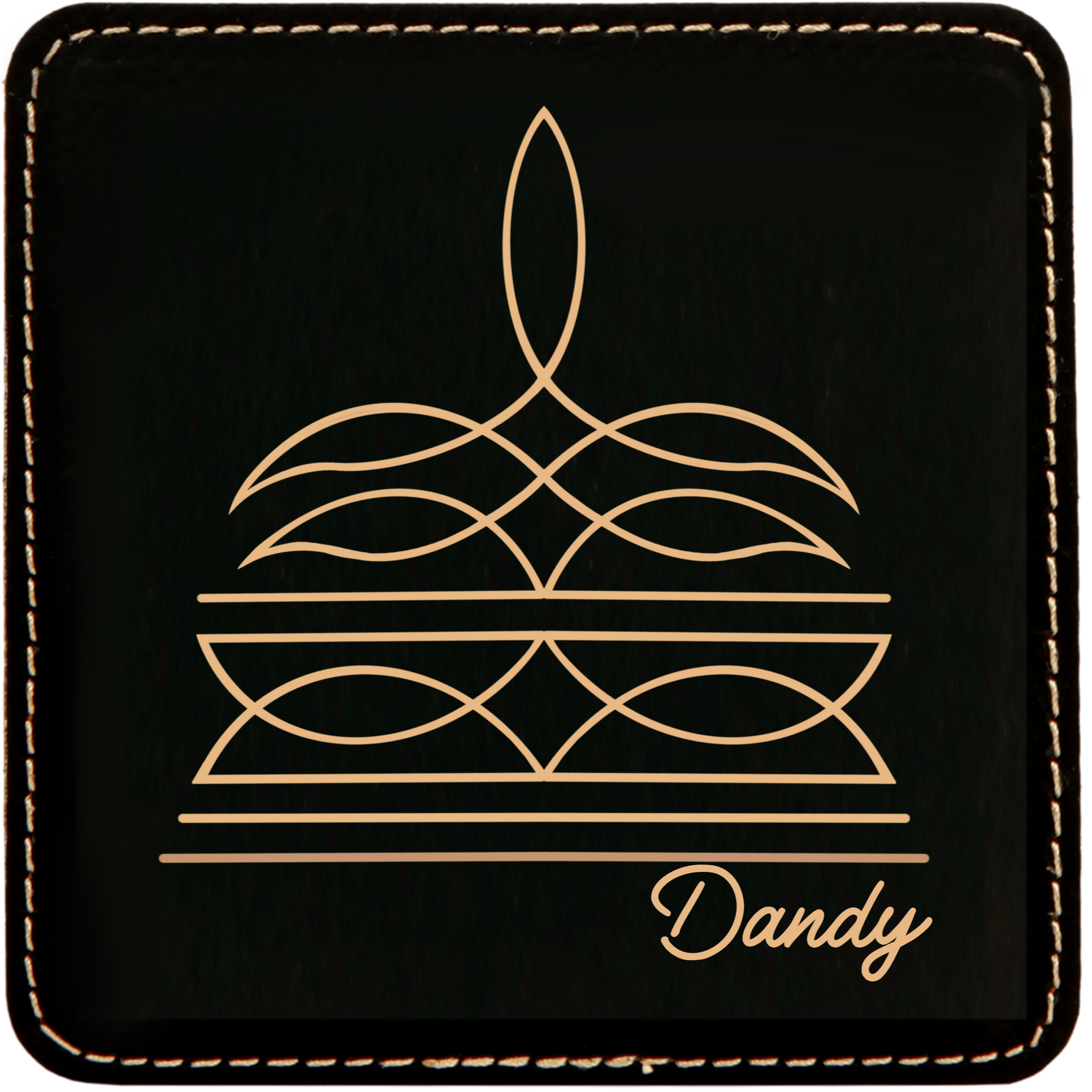 Boot stitch Dandy leatherette coaster