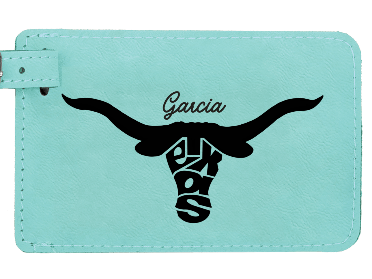 Longhorn Texas Leatherette luggage tag
