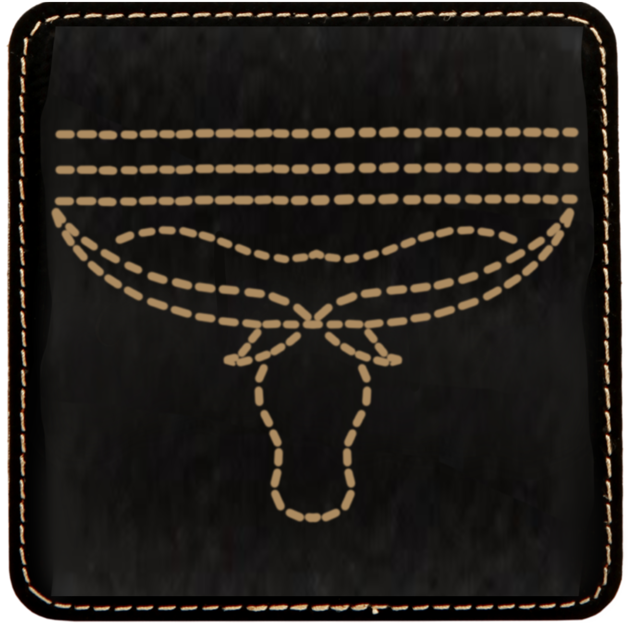 Boot Stitch Longhorn Leatherette Coaster
