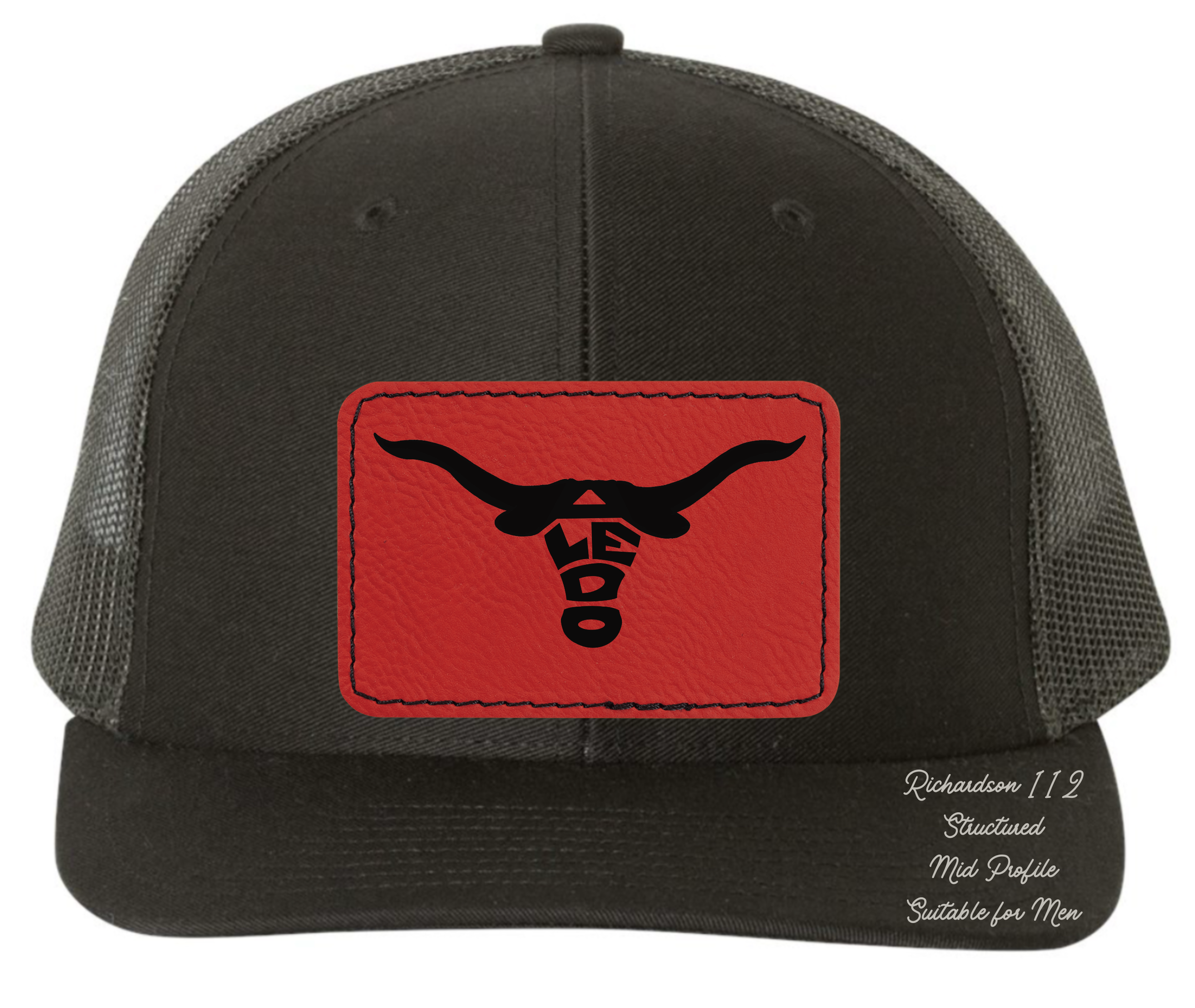 Richardson 112 black hat Aledo Longhorn original design