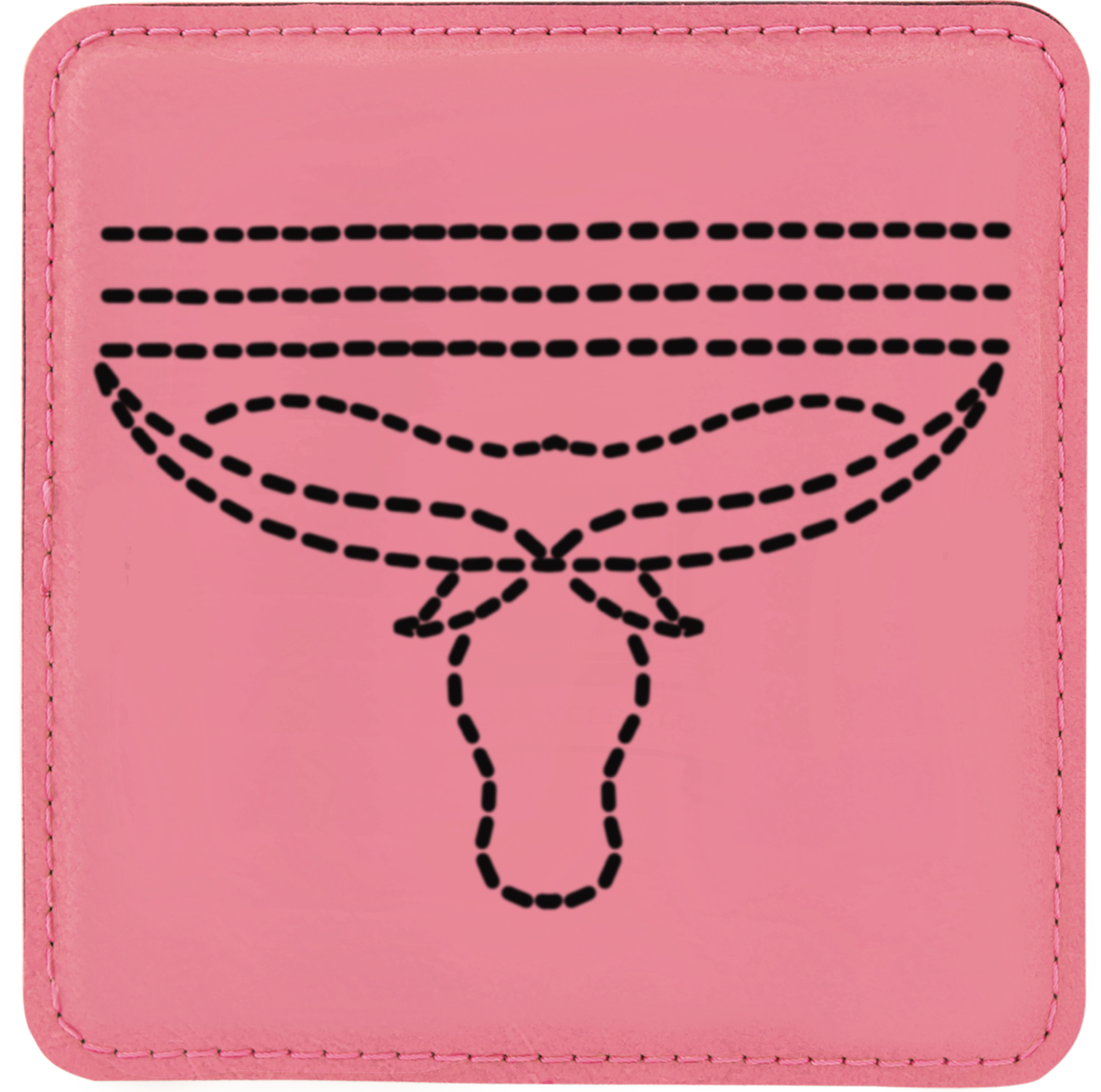 Boot Stitch Longhorn Leatherette Coaster