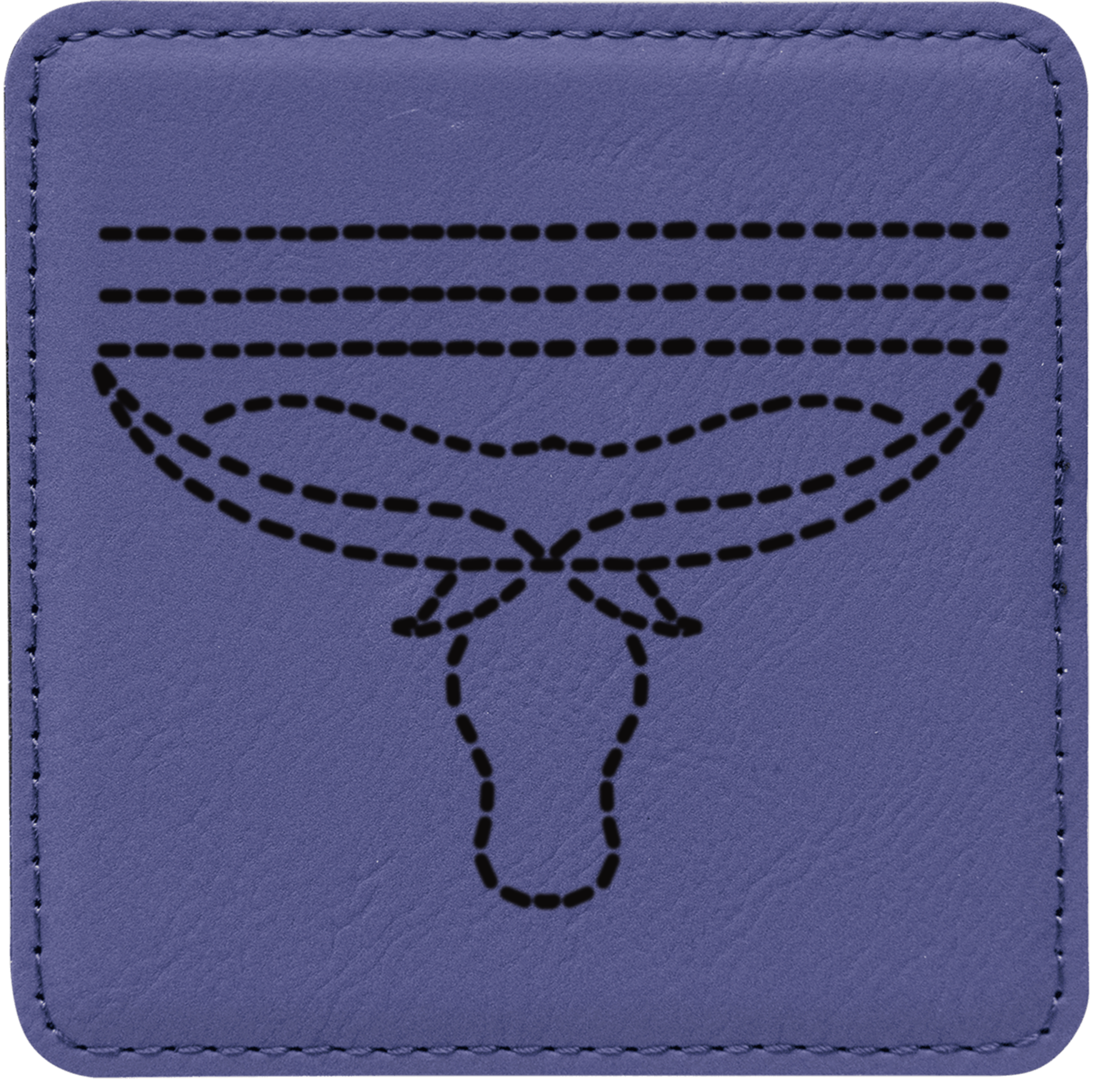 Boot Stitch Longhorn Leatherette Coaster