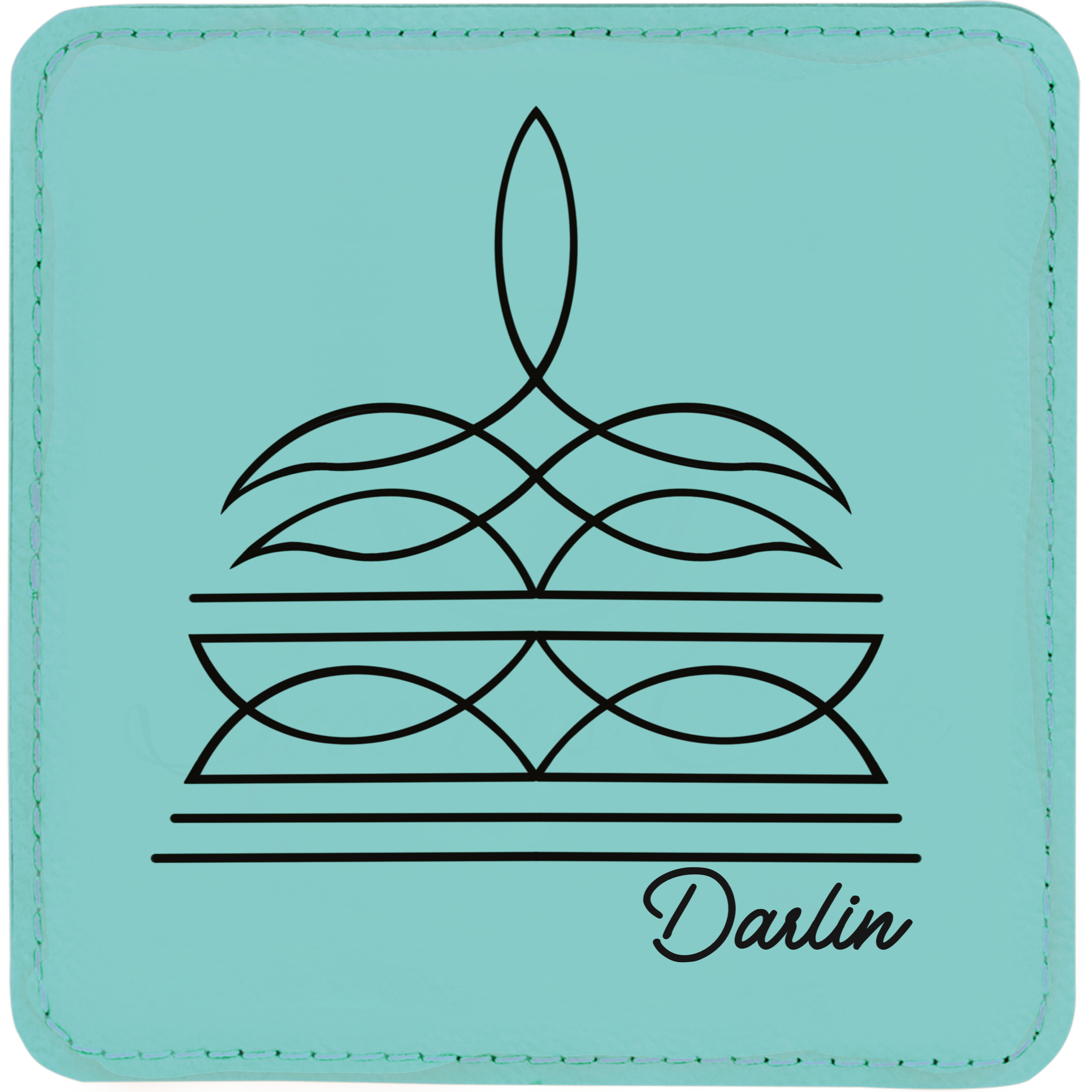 Boot stitch Darlin leatherette coaster