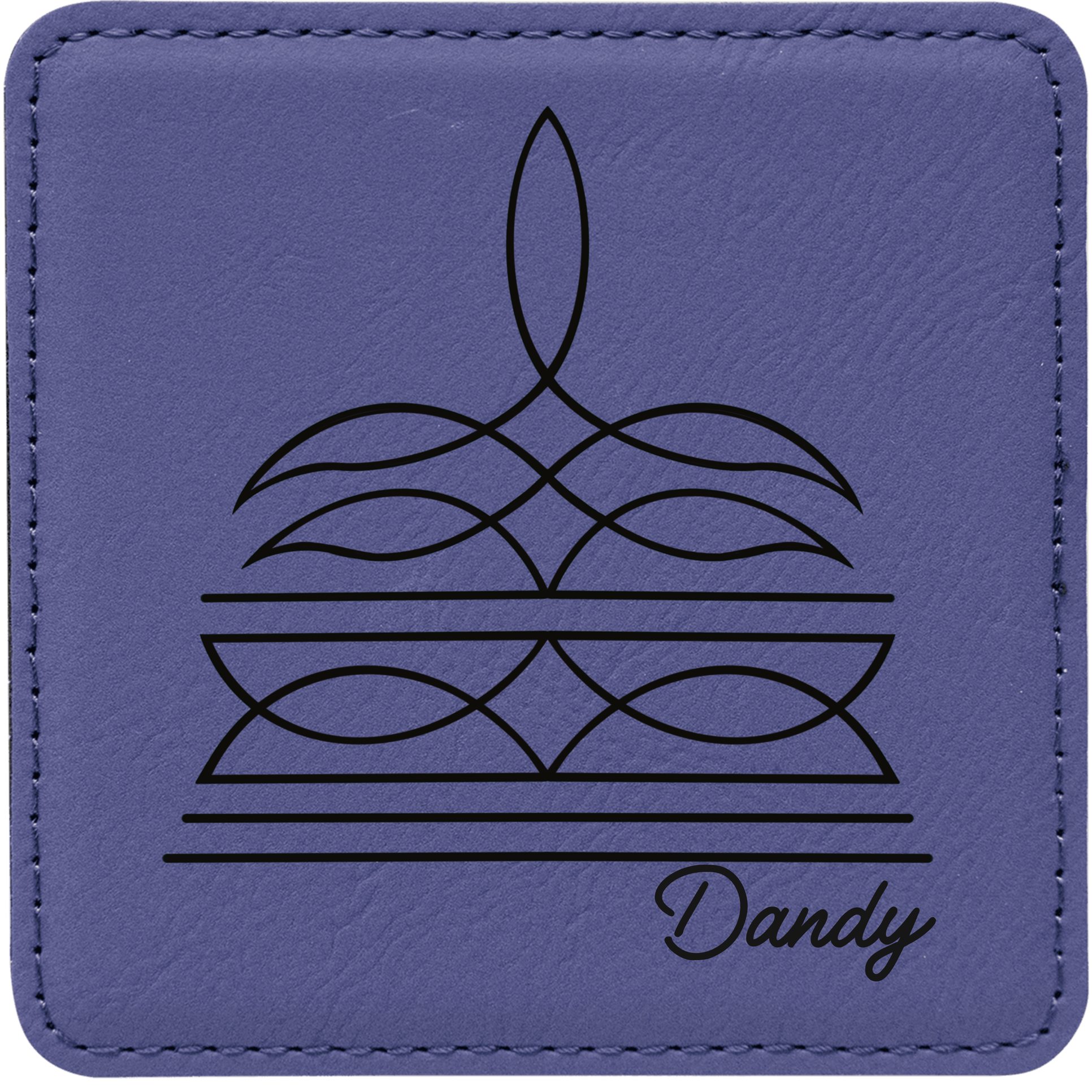 Boot stitch Dandy leatherette coaster