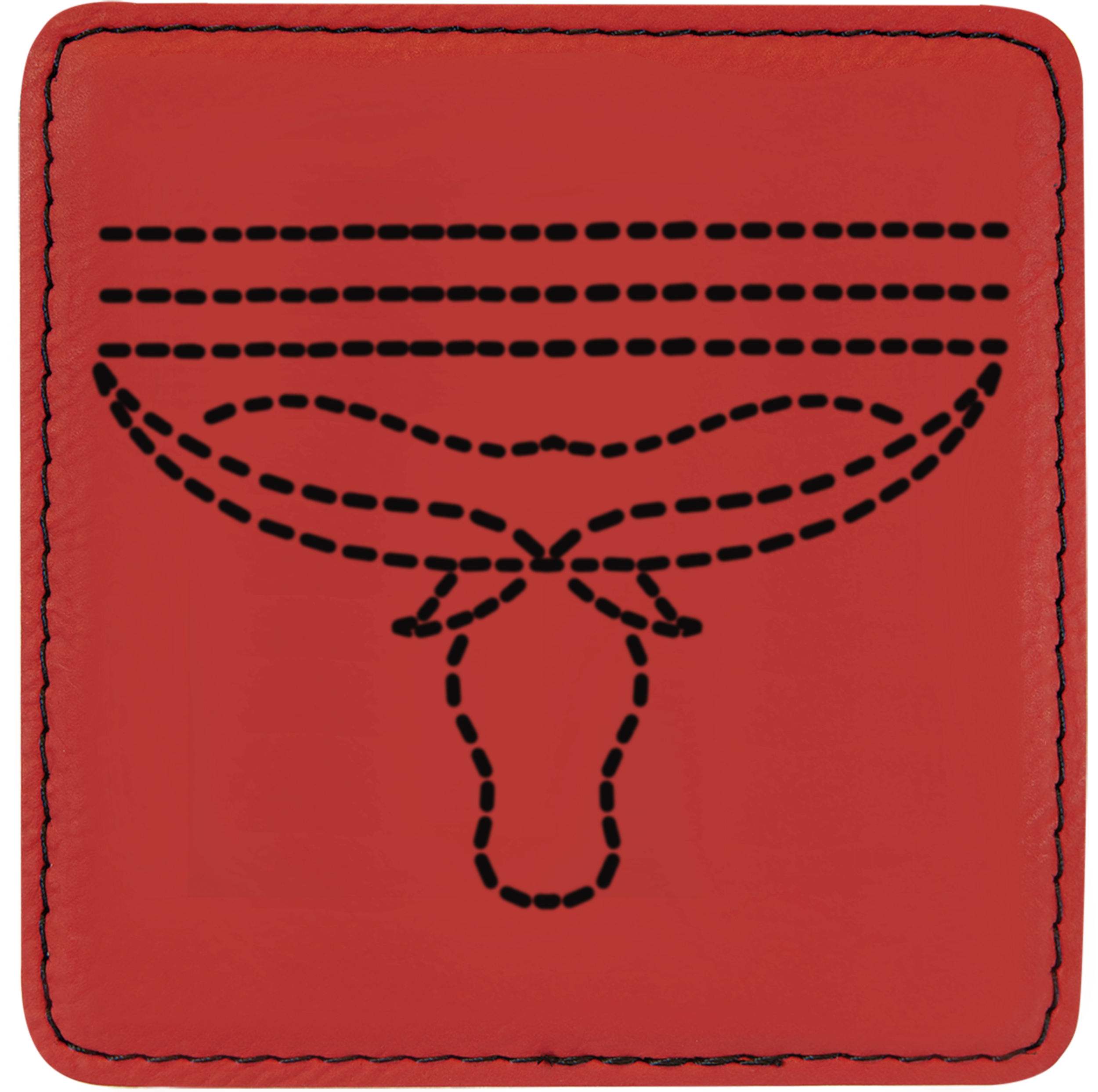 Boot Stitch Longhorn Leatherette Coaster