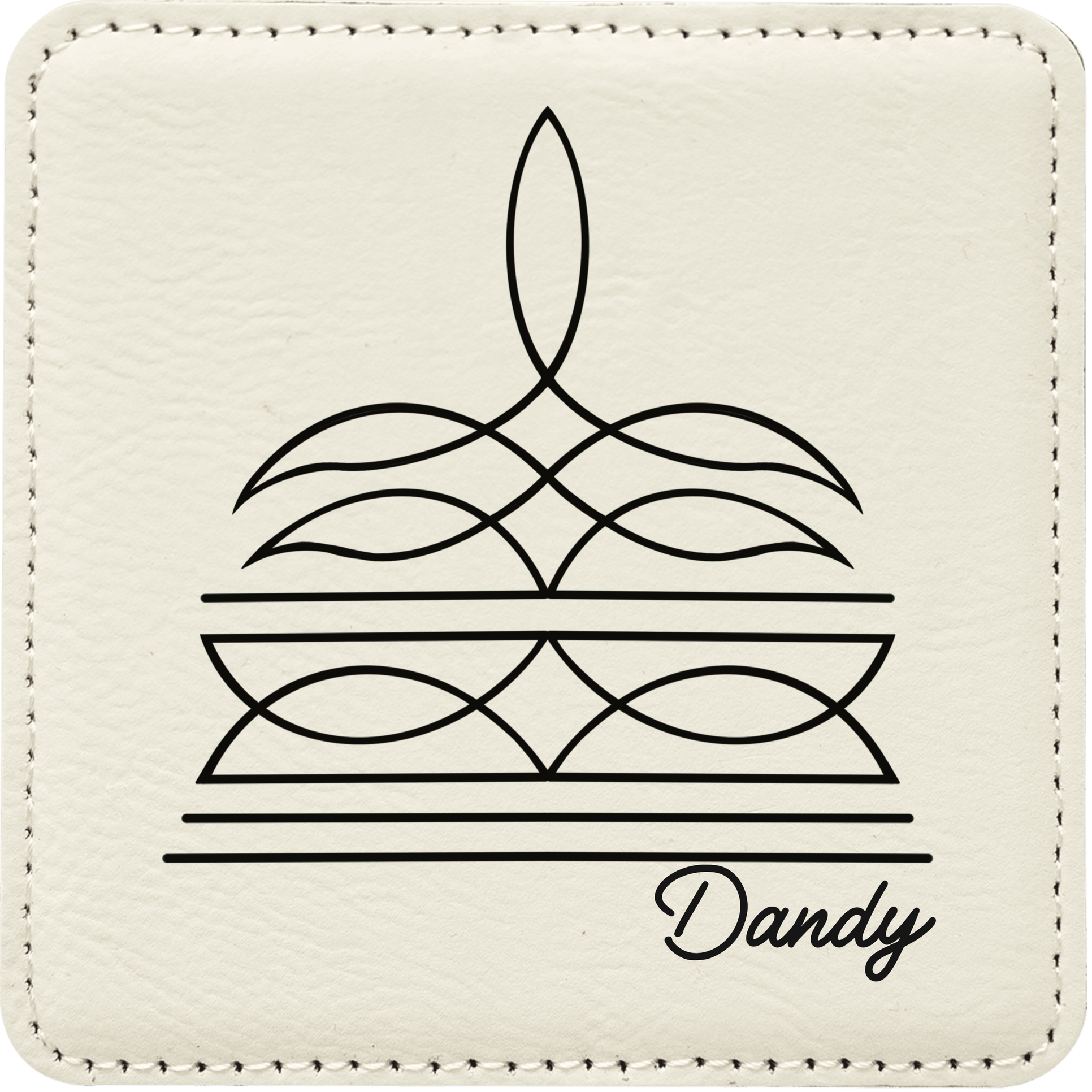 Boot stitch Dandy leatherette coaster