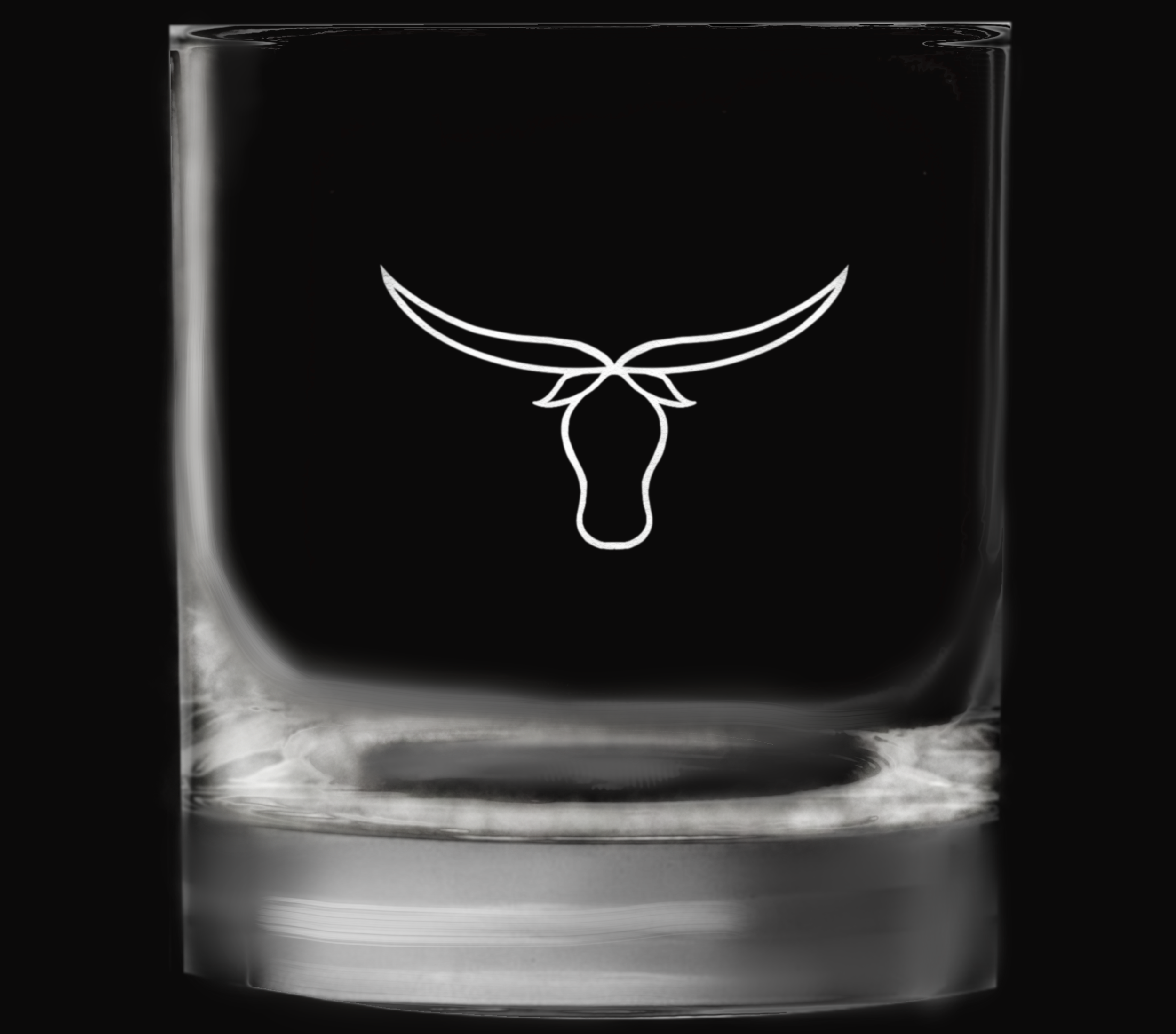 Customizable Momma Longhorn Etched Rocks Glass