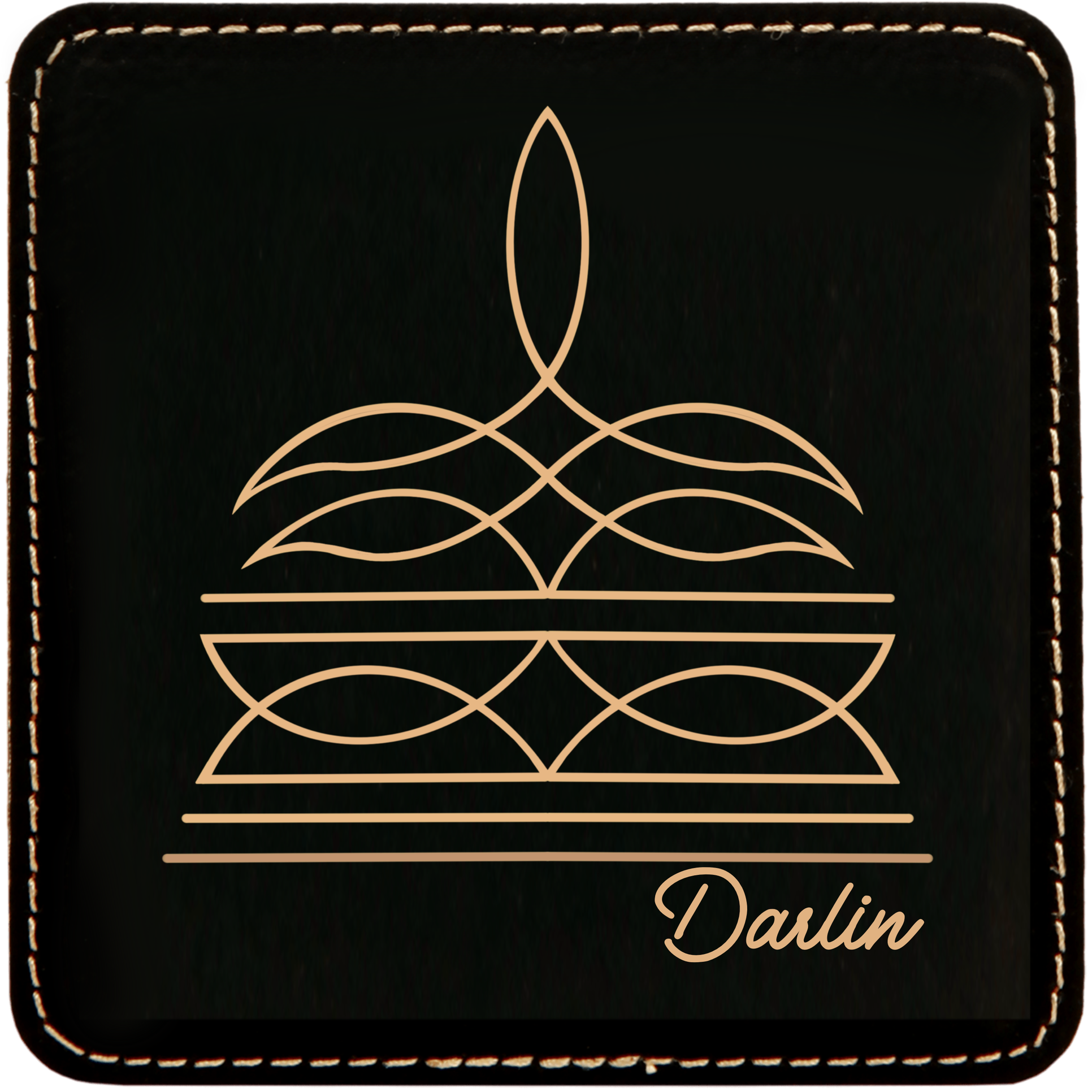 Boot stitch Darlin leatherette coaster