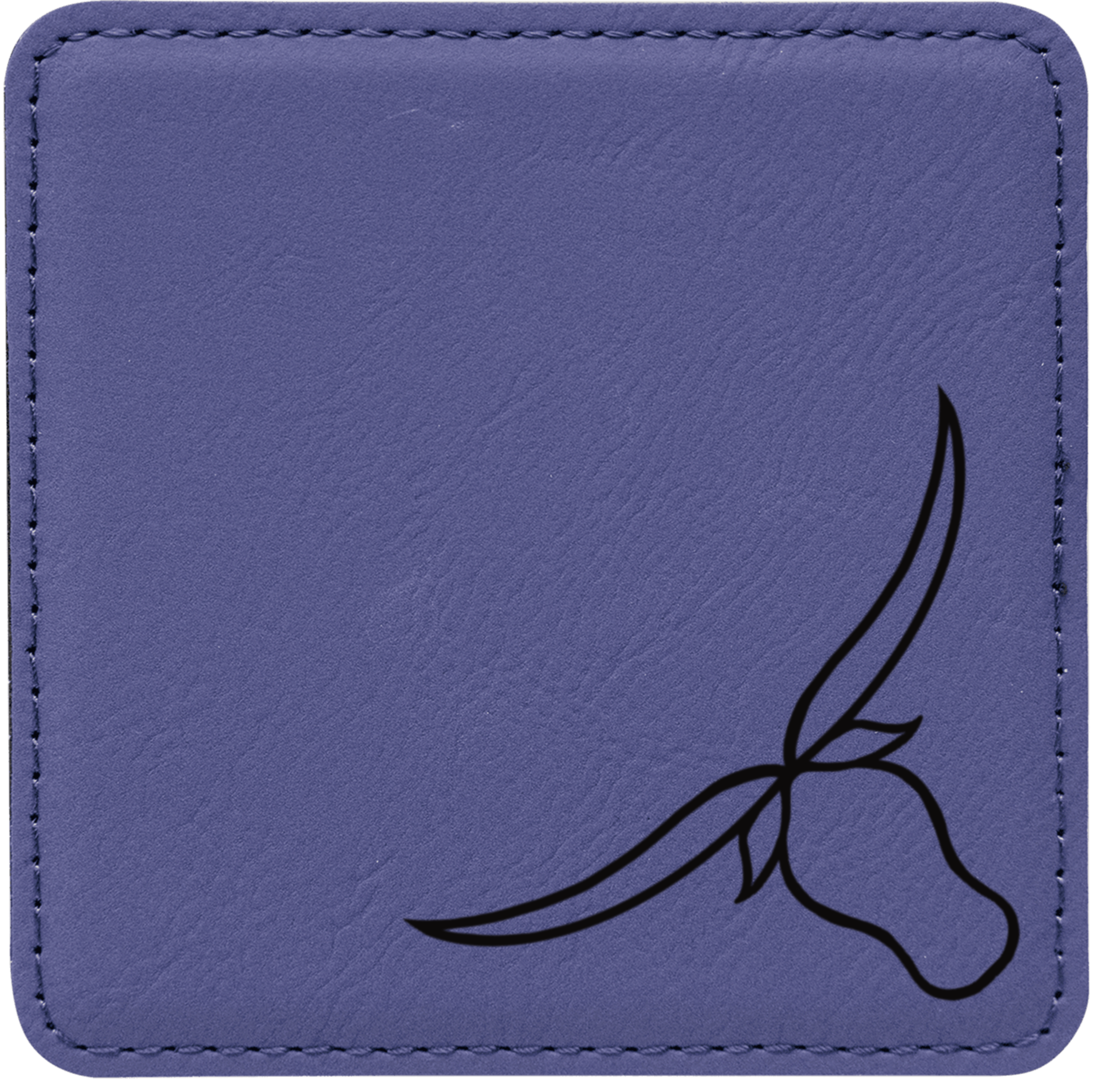 Momma Longhorn Leatherette Coaster Customizable