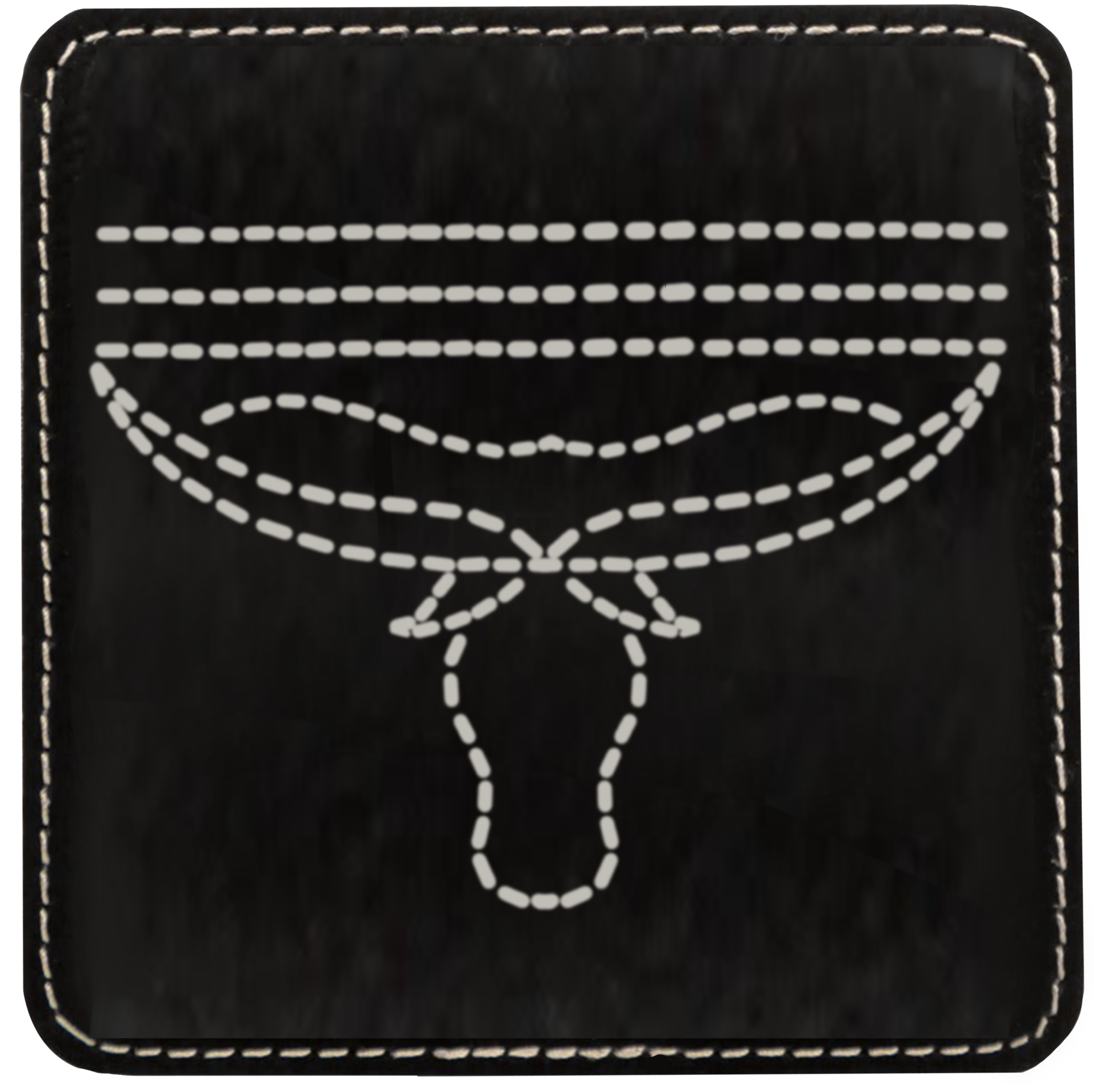 Boot Stitch Longhorn Leatherette Coaster