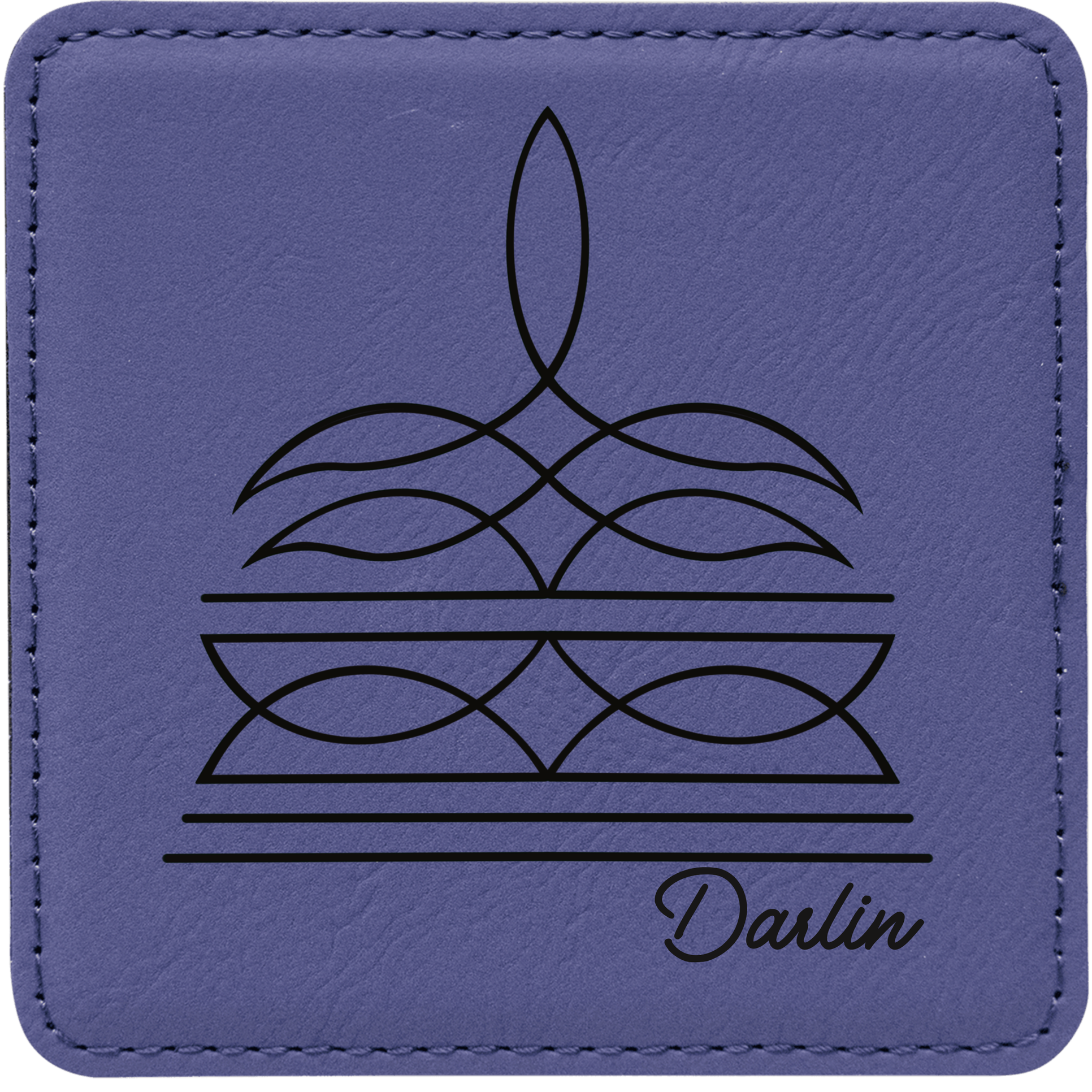Boot stitch Darlin leatherette coaster