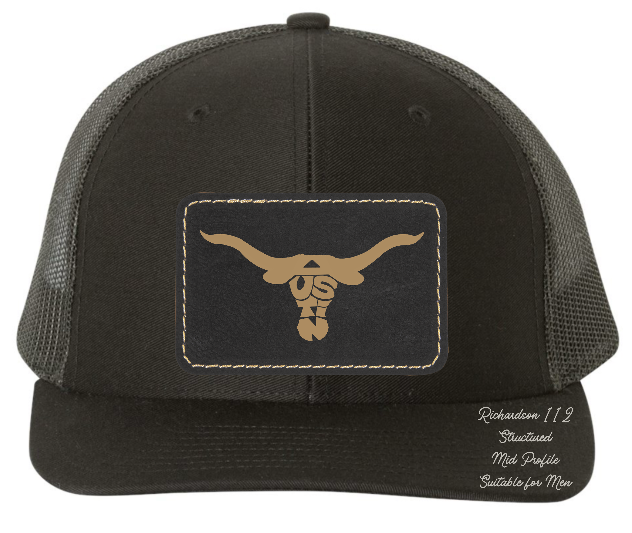 Richardson 112 black hat Austin Longhorn original design