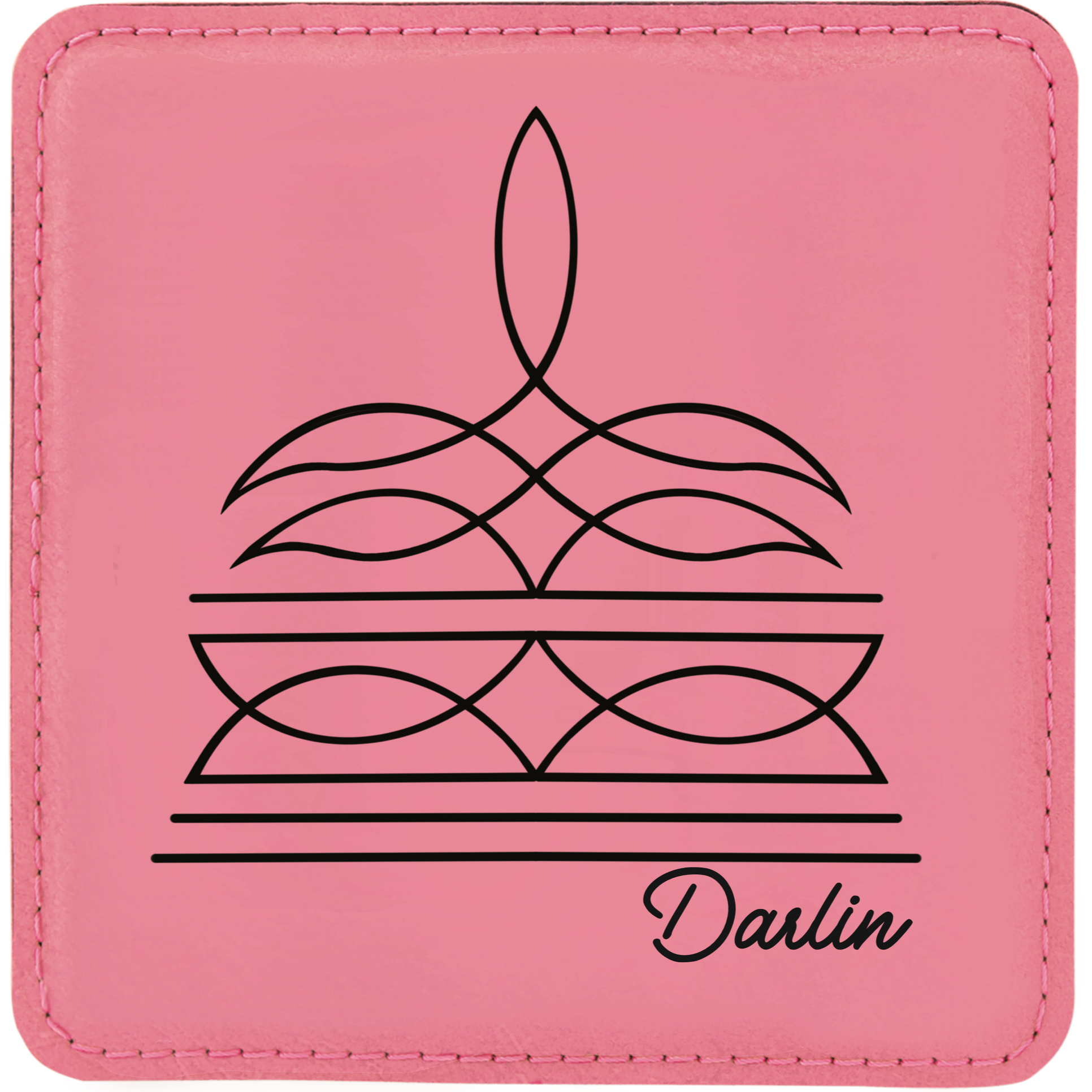 Boot stitch Darlin leatherette coaster