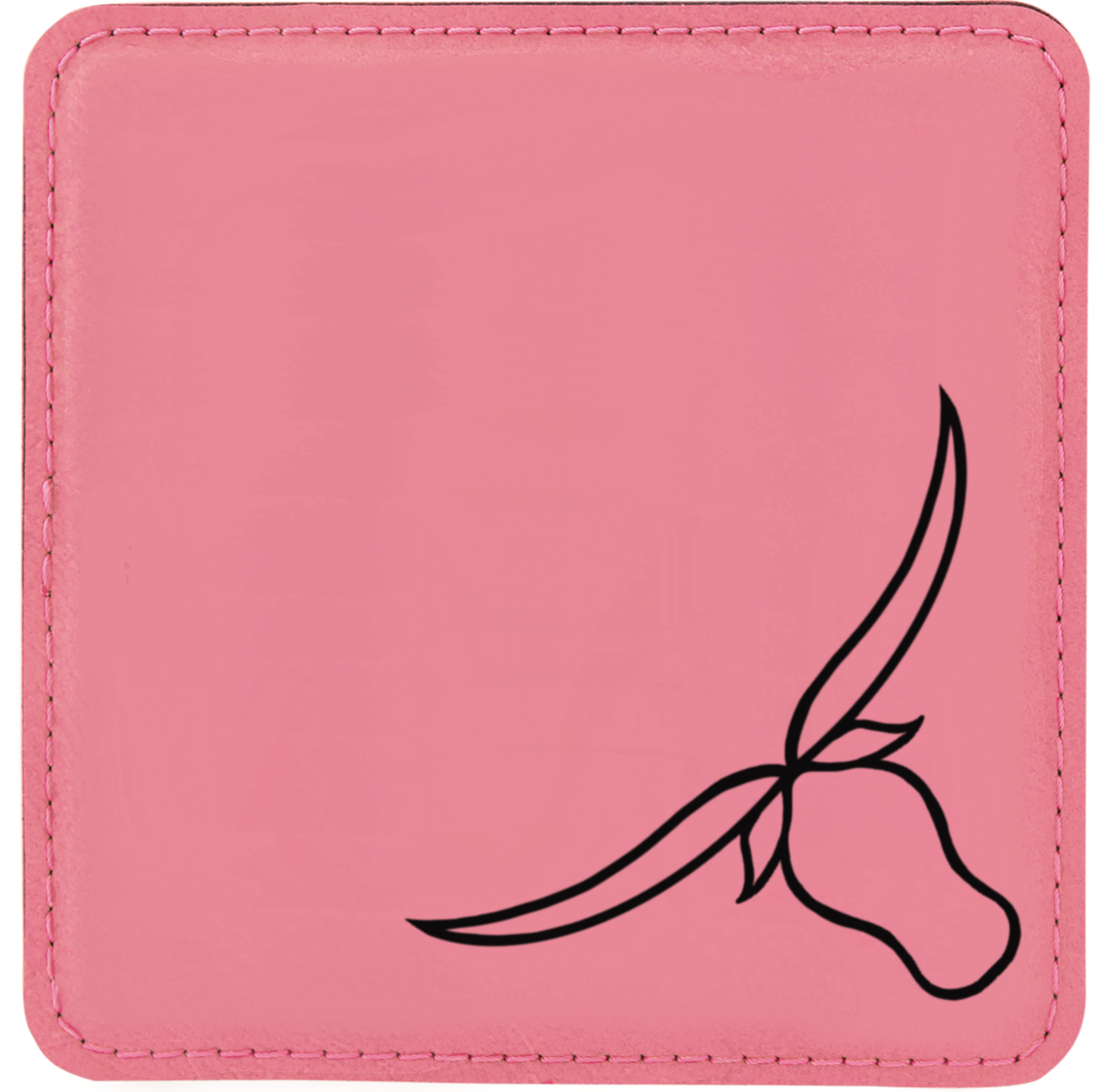 Momma Longhorn Leatherette Coaster Customizable